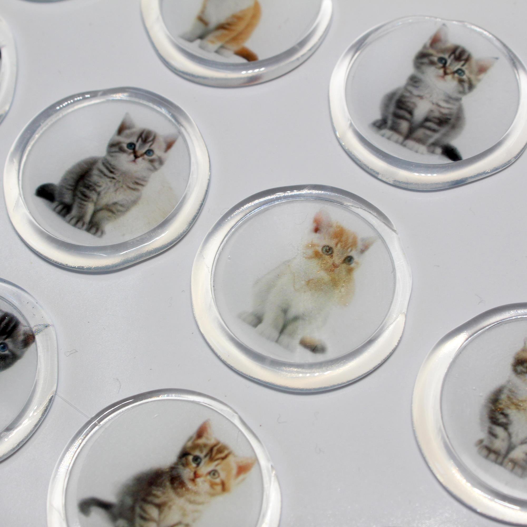 Mühürcüm 12 Adet Hazır Kendinden Yapışkanlı Kedi Sticker Mühür KYSM115