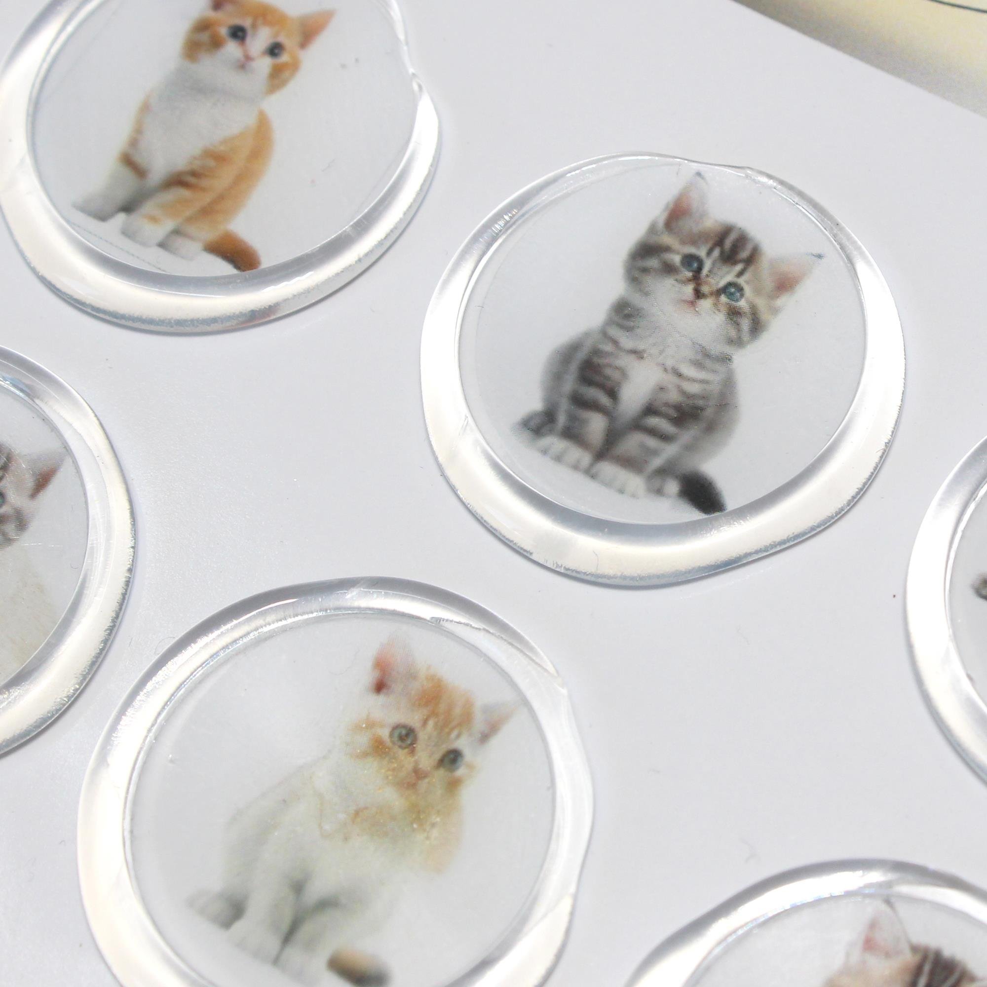 Mühürcüm 12 Adet Hazır Kendinden Yapışkanlı Kedi Sticker Mühür KYSM115