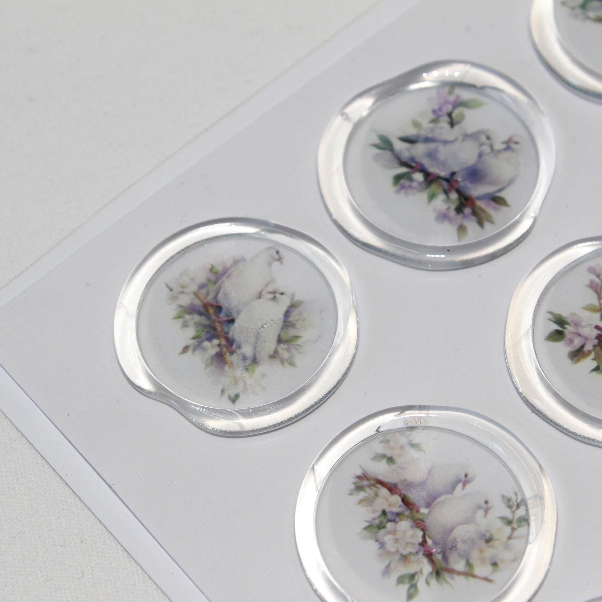 Mühürcüm 12 Adet Hazır Kendinden Yapışkanlı Güvercin Davetiye Sticker Mühür KYSM107