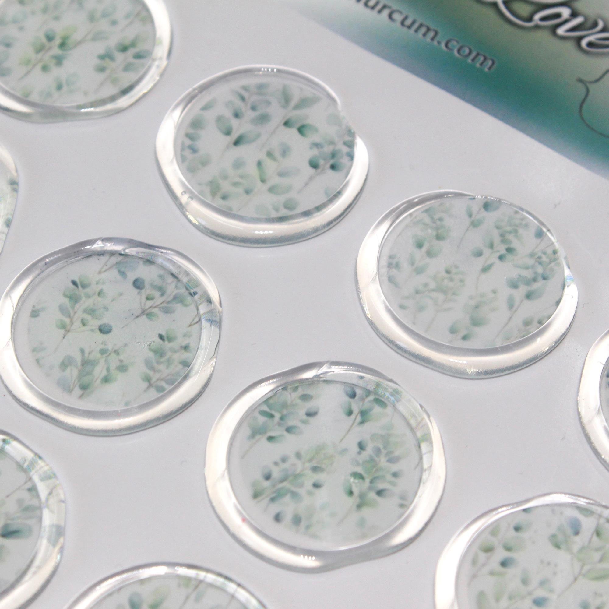 Mühürcüm 12 Adet Hazır Kendinden Yapışkanlı Okaliptüs Sticker Mühür KYSM106