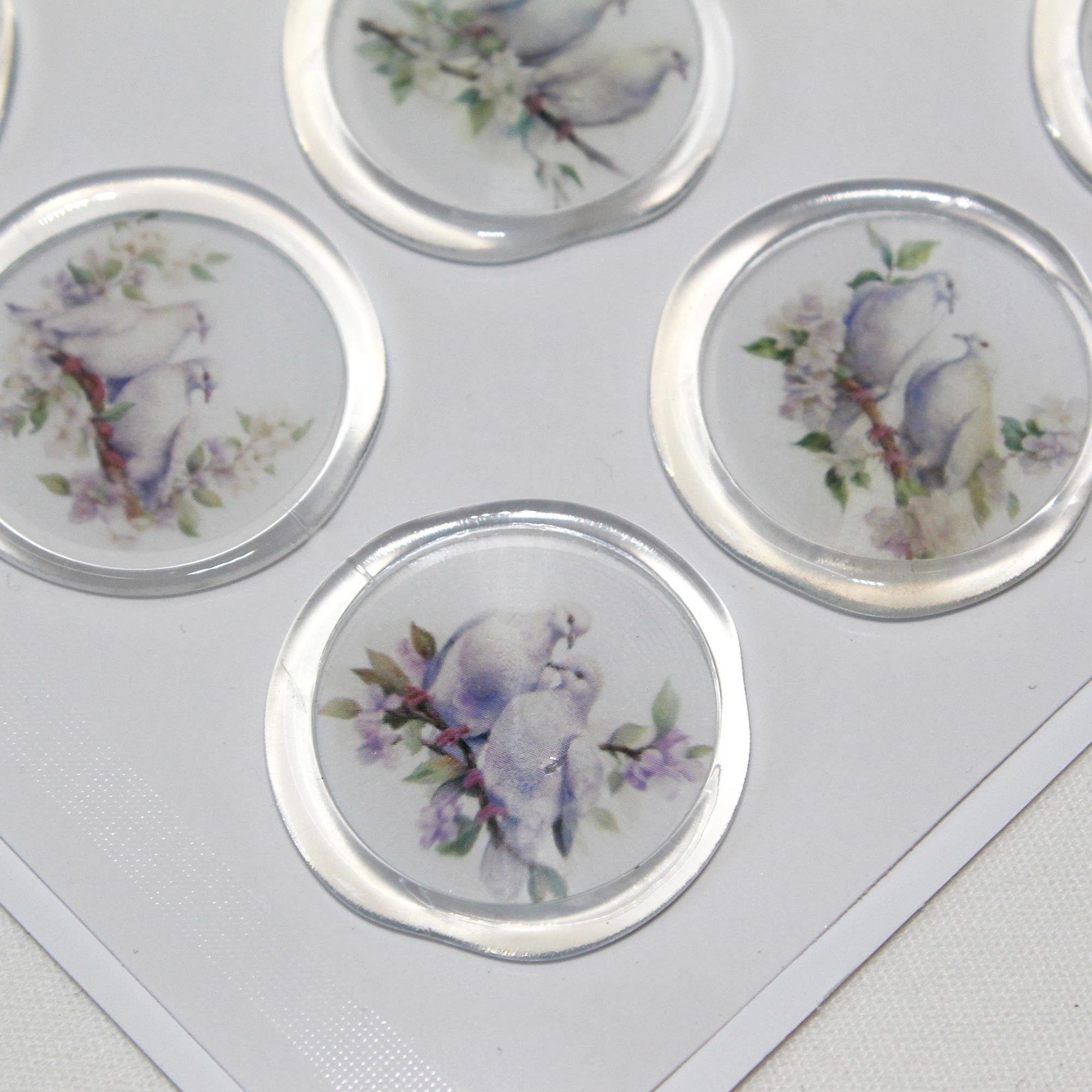 Mühürcüm 12 Adet Hazır Kendinden Yapışkanlı Güvercin Davetiye Sticker Mühür KYSM107