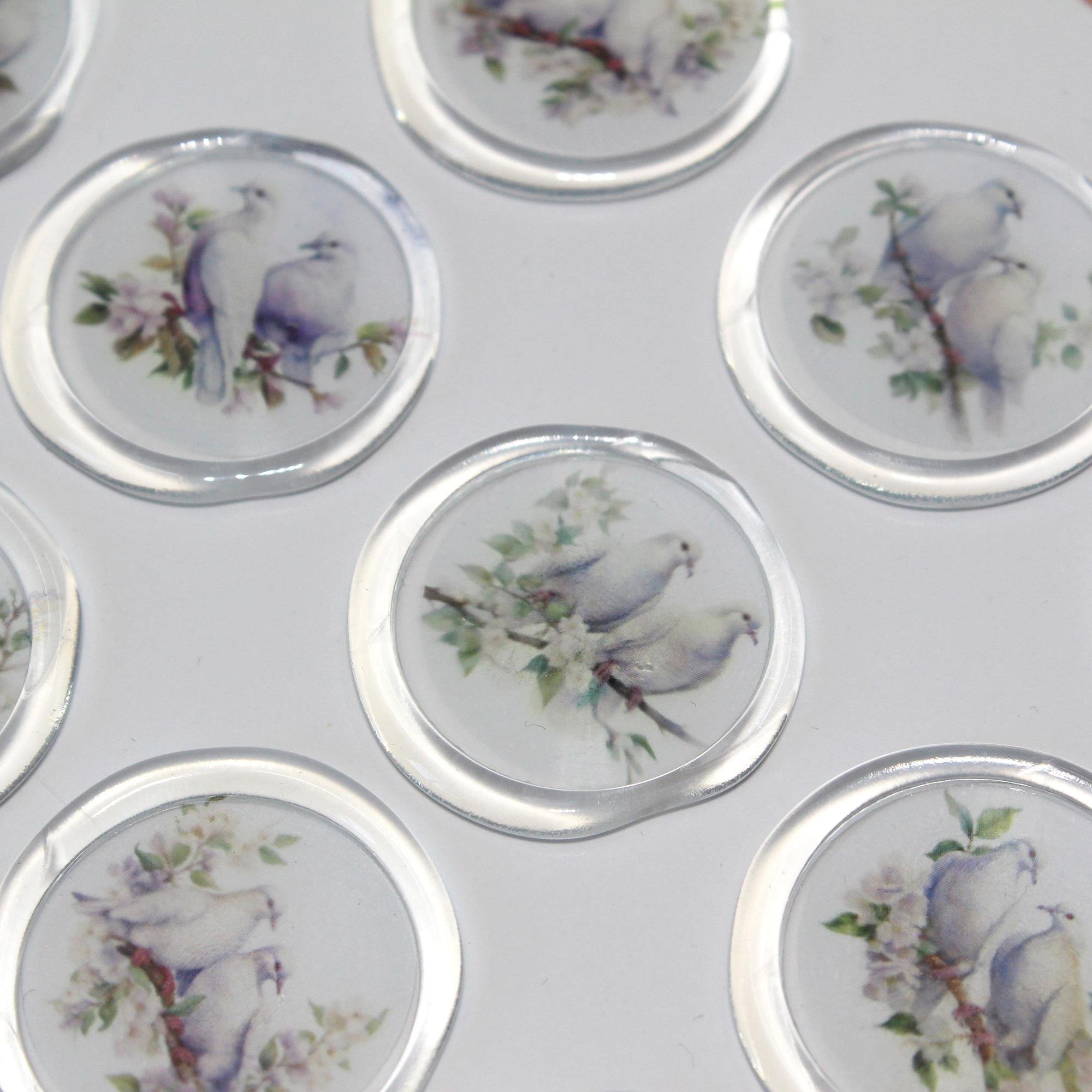 Mühürcüm 12 Adet Hazır Kendinden Yapışkanlı Güvercin Davetiye Sticker Mühür KYSM107