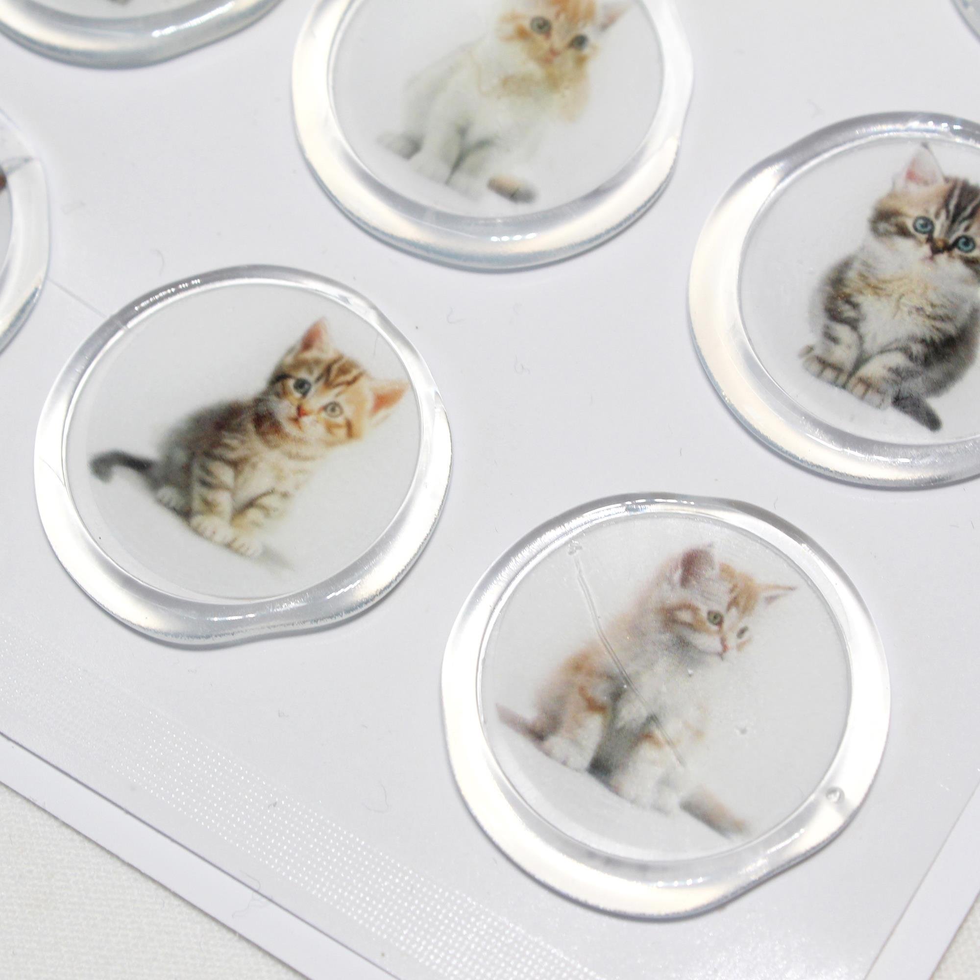 Mühürcüm 12 Adet Hazır Kendinden Yapışkanlı Kedi Sticker Mühür KYSM115