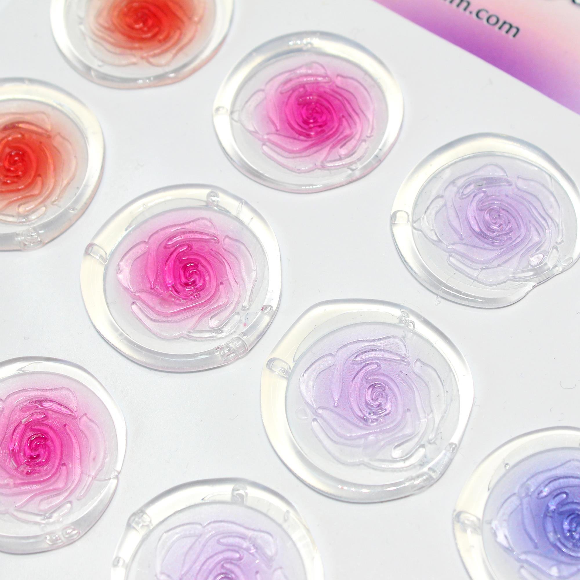 Mühürcüm 12 Adet Hazır Kendinden Yapışkanlı Gül Goncaları Sticker Mühür KYSM117