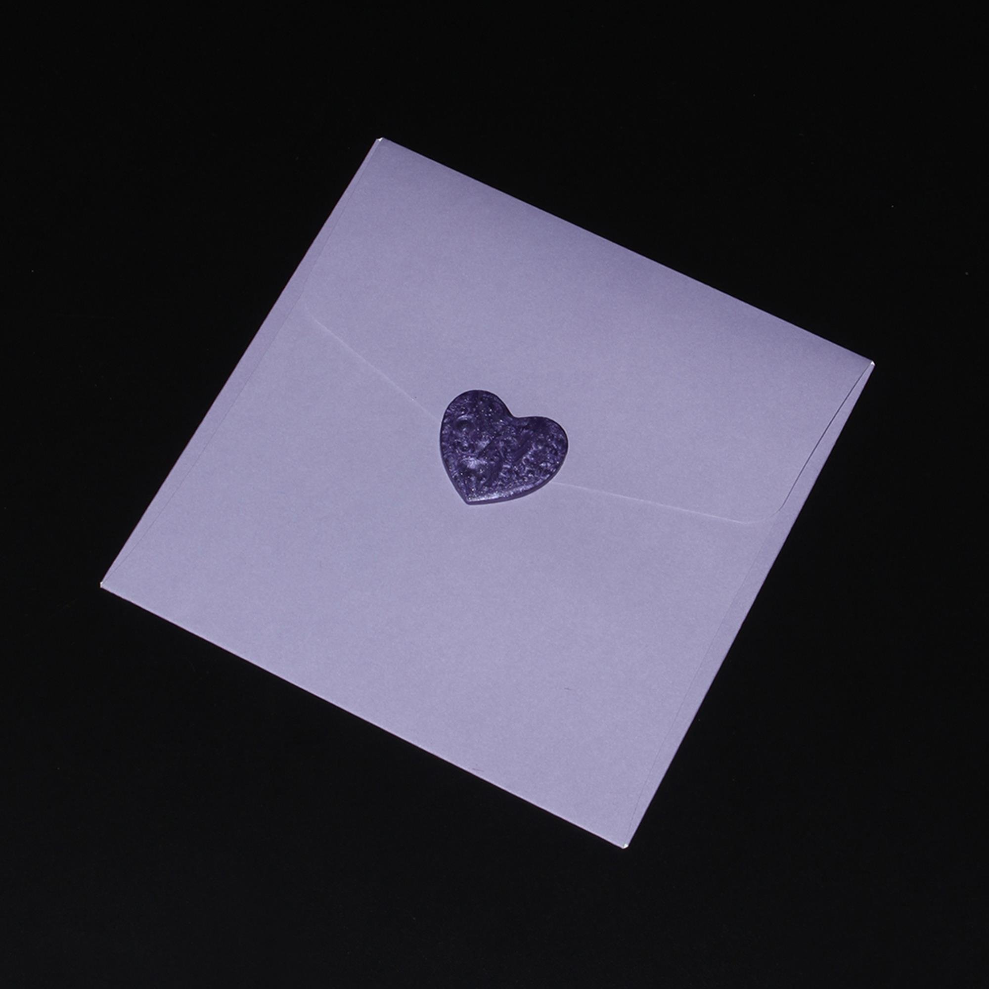 Mühürcüm Renk Mor Kalp  12 Adet Hazır Kendinden Yapışkanlı Sticker Mühür RM2120