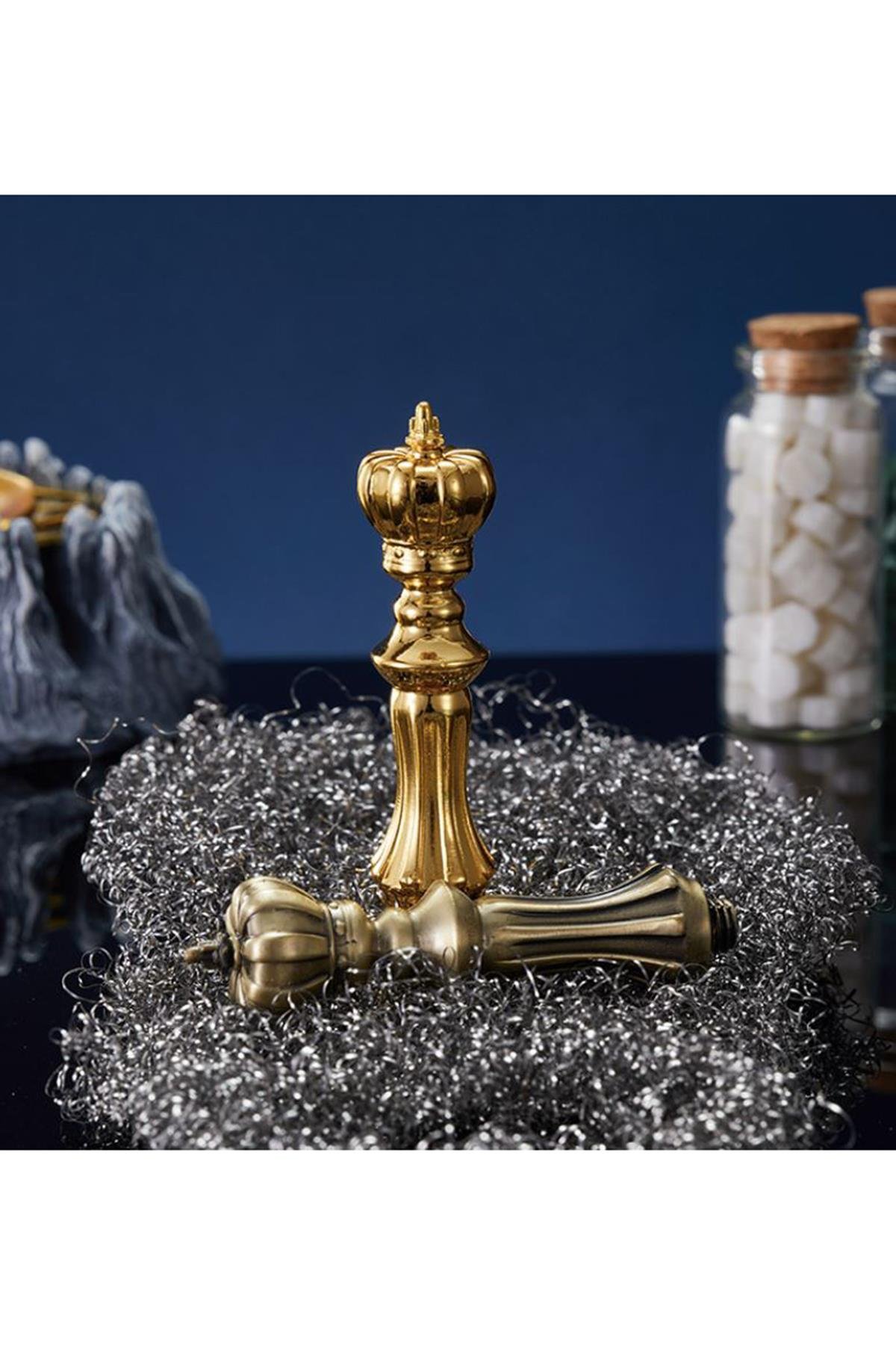 Mum Mühür Damga Kolu Premium Metal Kraliyet Tacı Parlak Altın