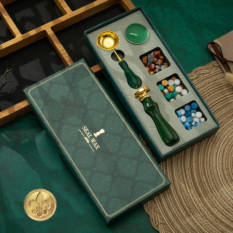 Mum Mühürü Antik Set Bakır Kafa 3 Renk 140 Metalik Wax Ahşap Sap