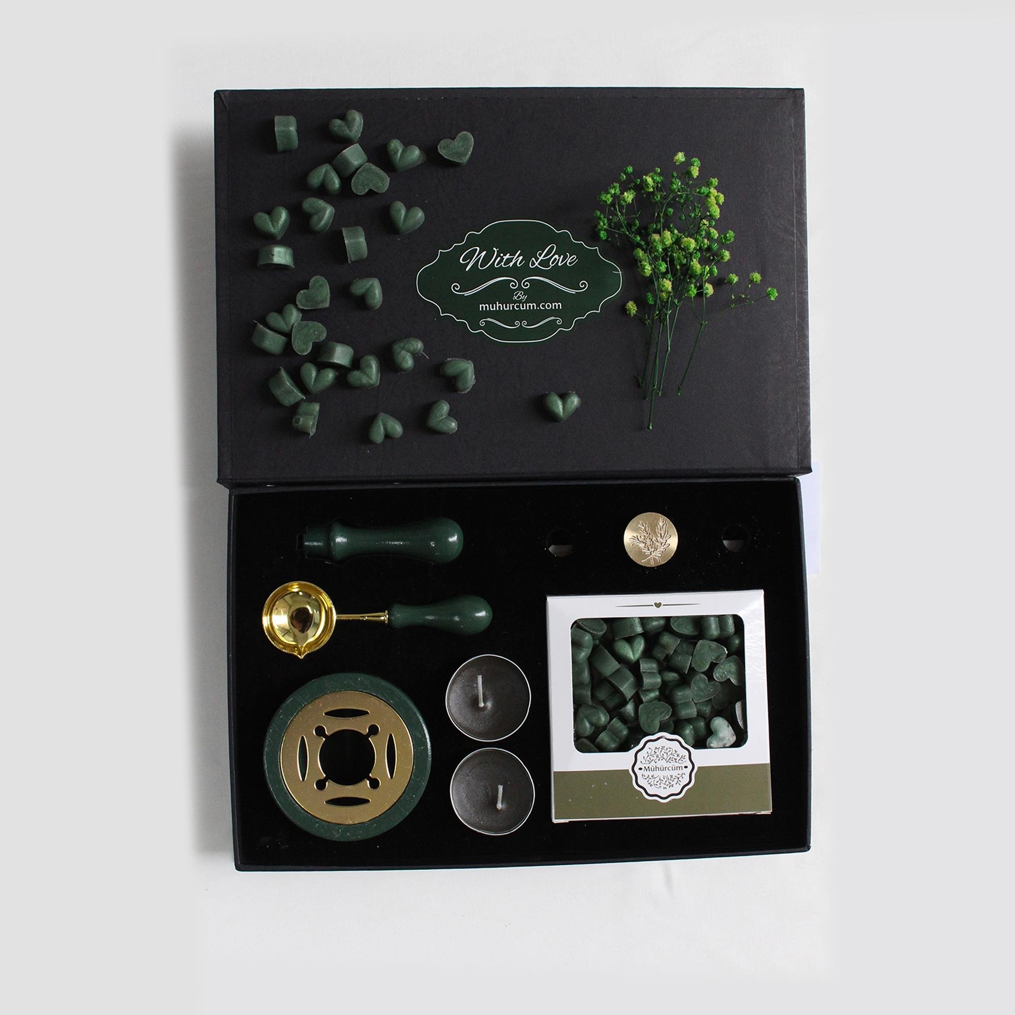 Mum Mühürü Uygulama Seti Yeşili Kendin Yap Mühür Seti 6 Parça BBS109