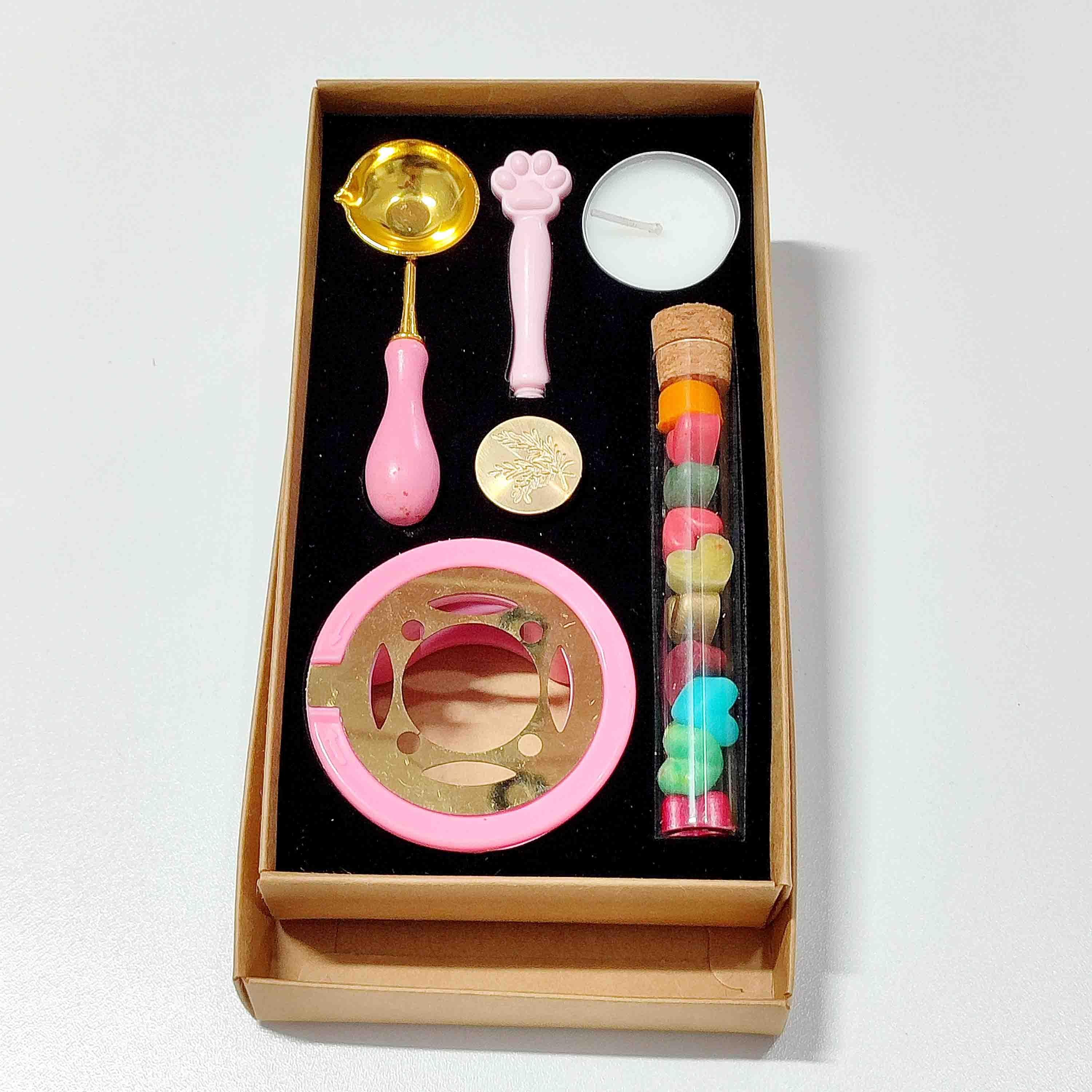 PEMBE PATİLİ MUM MÜHRÜ SETİ