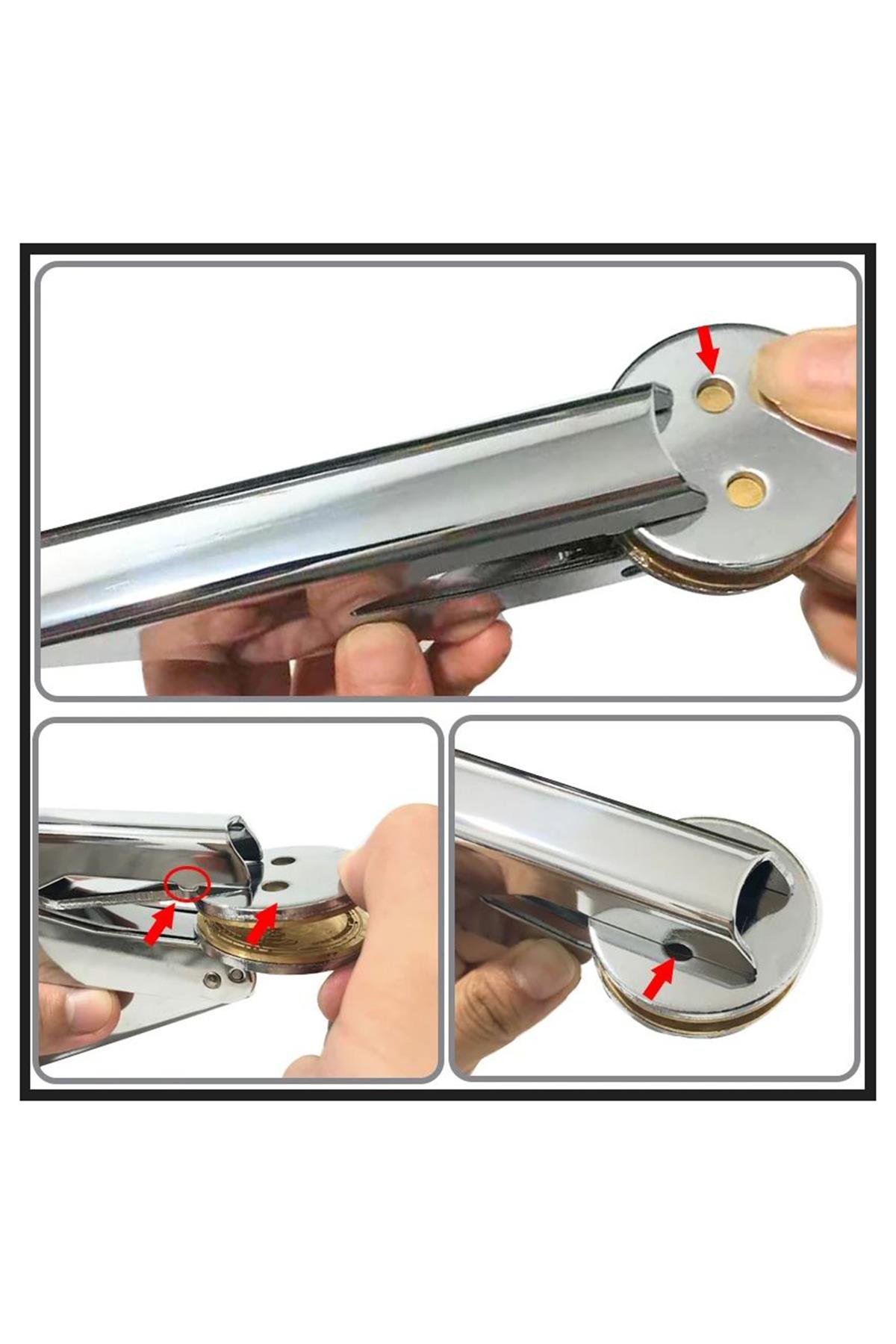 Soğuk Mühür Kabartma Damga A4 Uzun Kol Masaüstü Çelik Mühür 