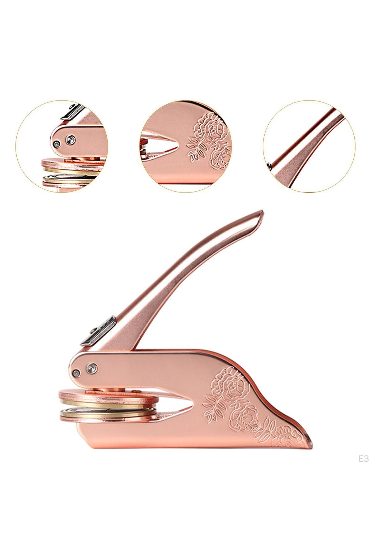 Soğuk Mühür Kabartma Damga Çelik Baskı Presi Desenli Rosegoldga Çelik Baskı Presi Desenli Gold