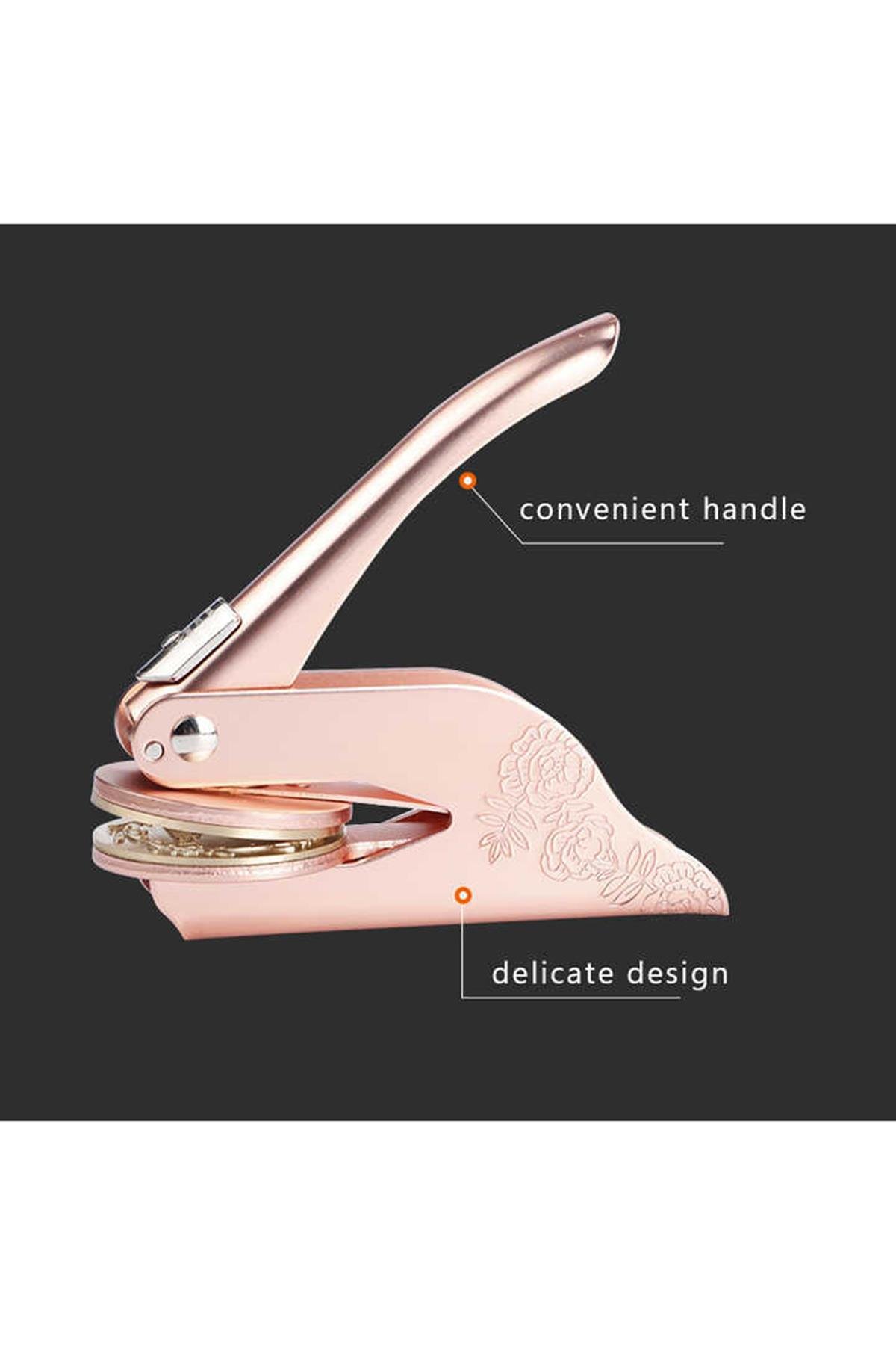 Soğuk Mühür Kabartma Damga Çelik Baskı Presi Desenli Rosegoldga Çelik Baskı Presi Desenli Gold