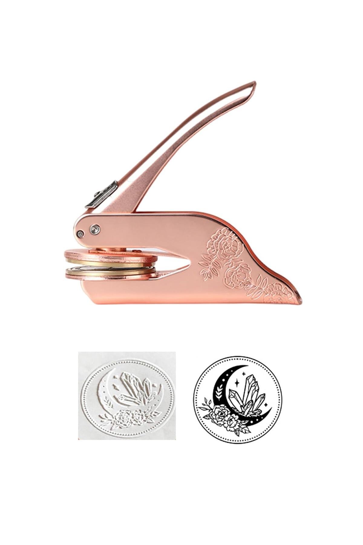 Soğuk Mühür Kabartma Damga Çelik Baskı Presi Desenli Rosegoldga Çelik Baskı Presi Desenli Gold