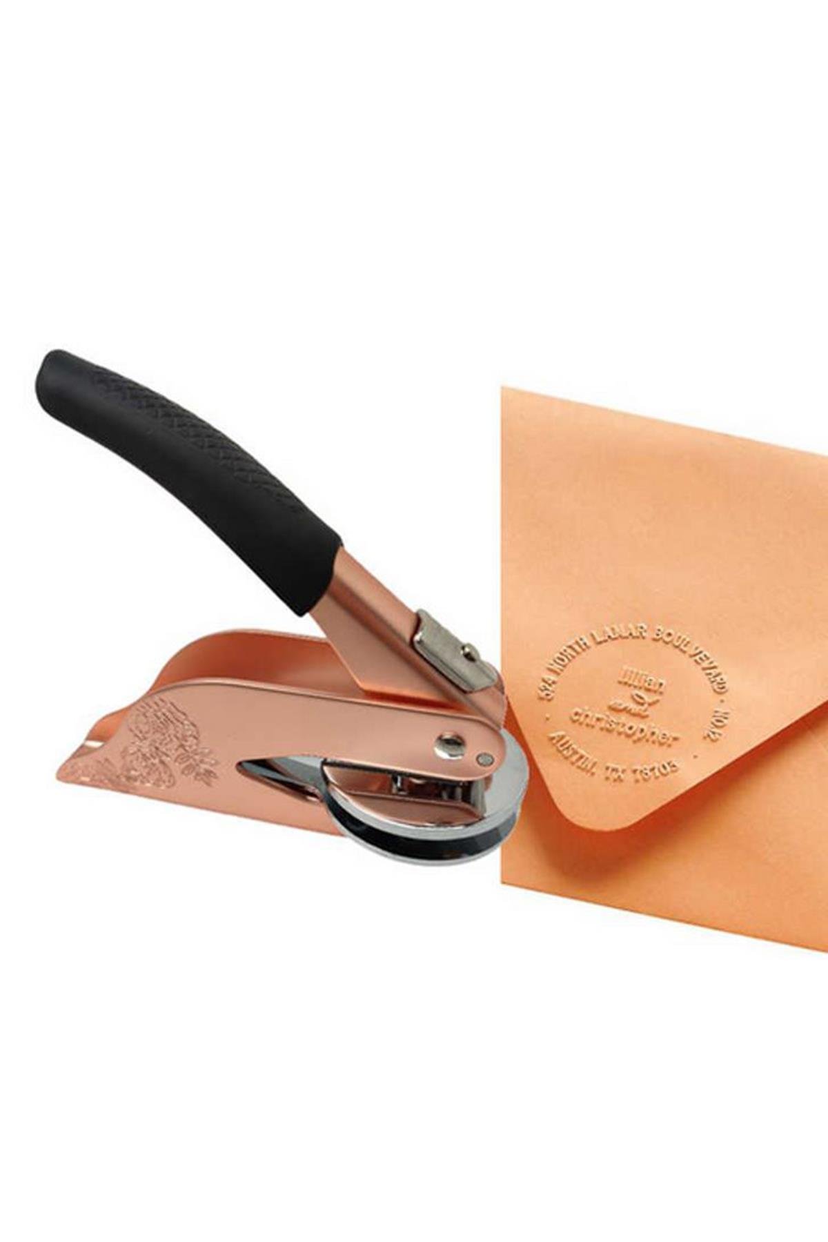 Soğuk Mühür Kabartma Damga Çelik Baskı Presi Lastik Sap Rosegold