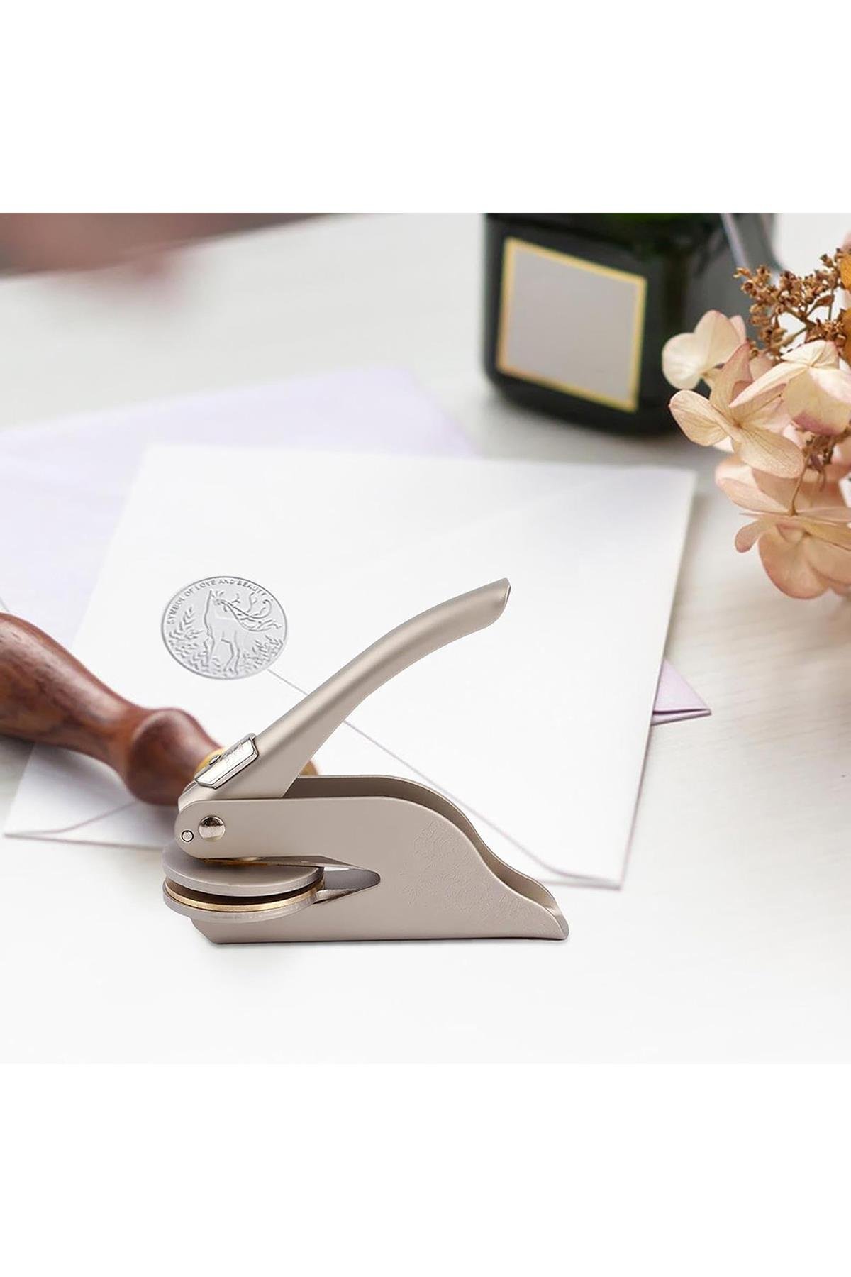 Soğuk Mühür Kabartma Damga Çelik Baskı Presi Desenli Champagne