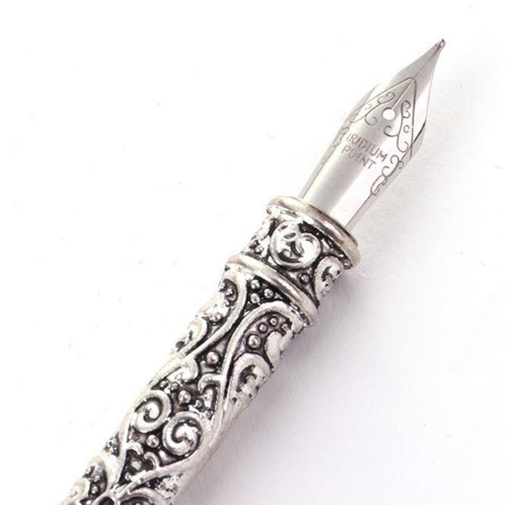 Tüy Divit Antik Kaligrafi Kalem Mürekkep Seti ve 5 Farklı Uç 27 cm