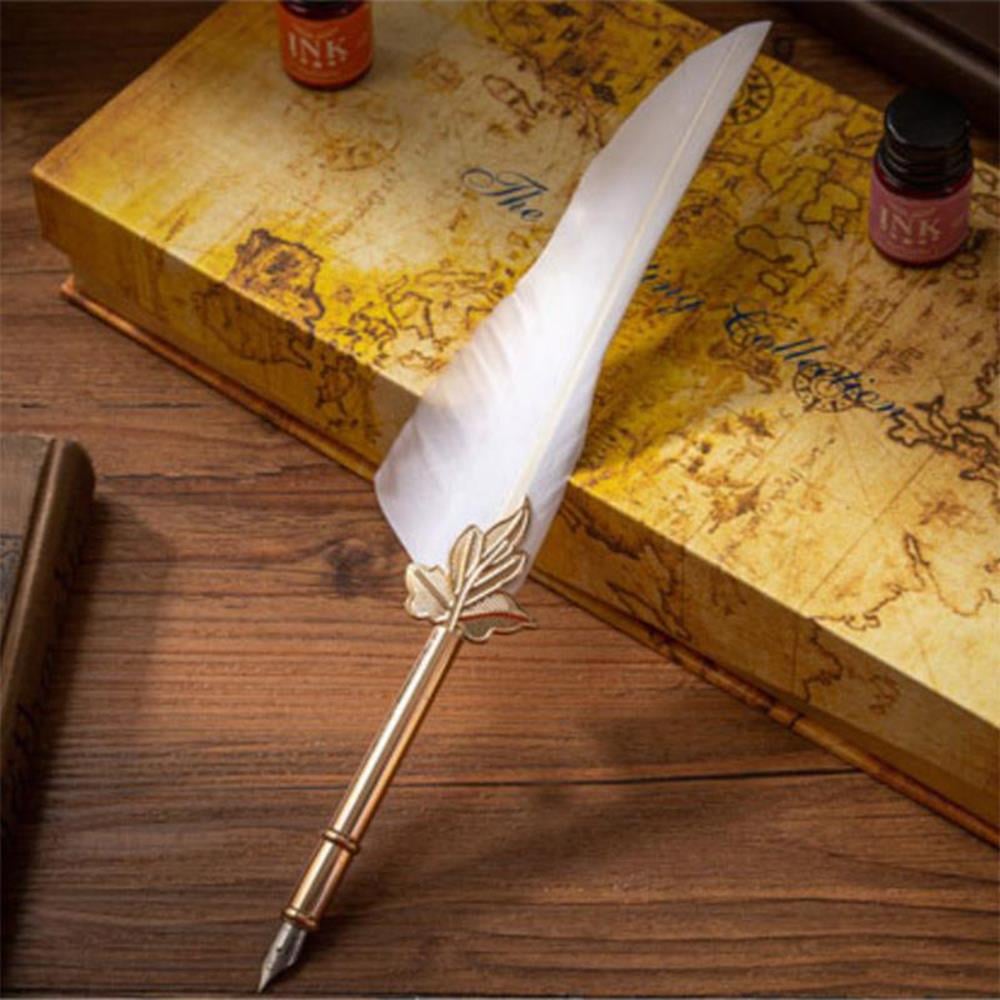 Tüy Divit Kalem 5 Renk Mürekkep 6 Farklı Uç 12 li Kaligrafi Set