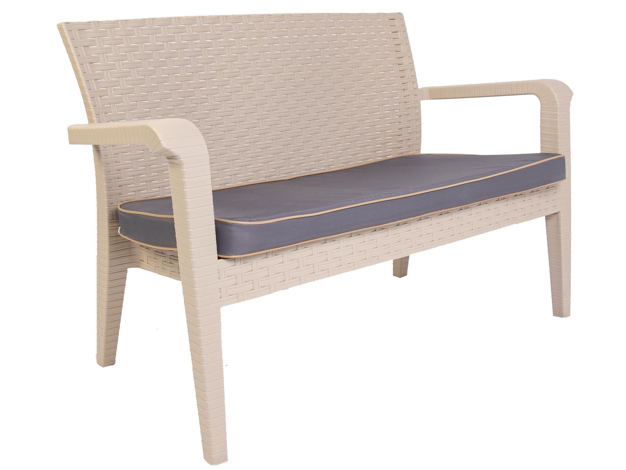 Alaska İkili Krem Set, Minderli, 2+1+1+S