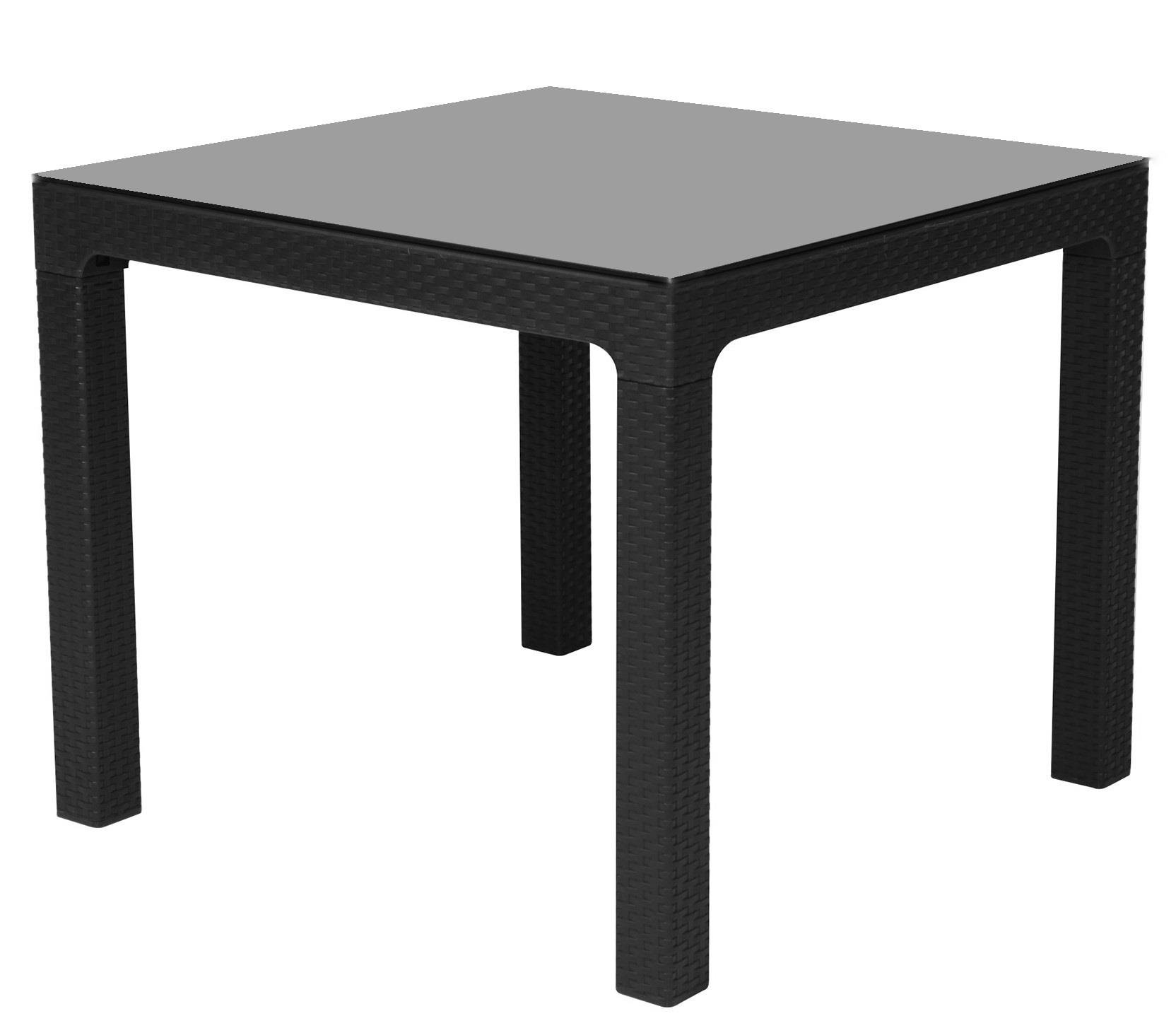 Arizona Rainbow Camlı Antrasit Masa, 90x90