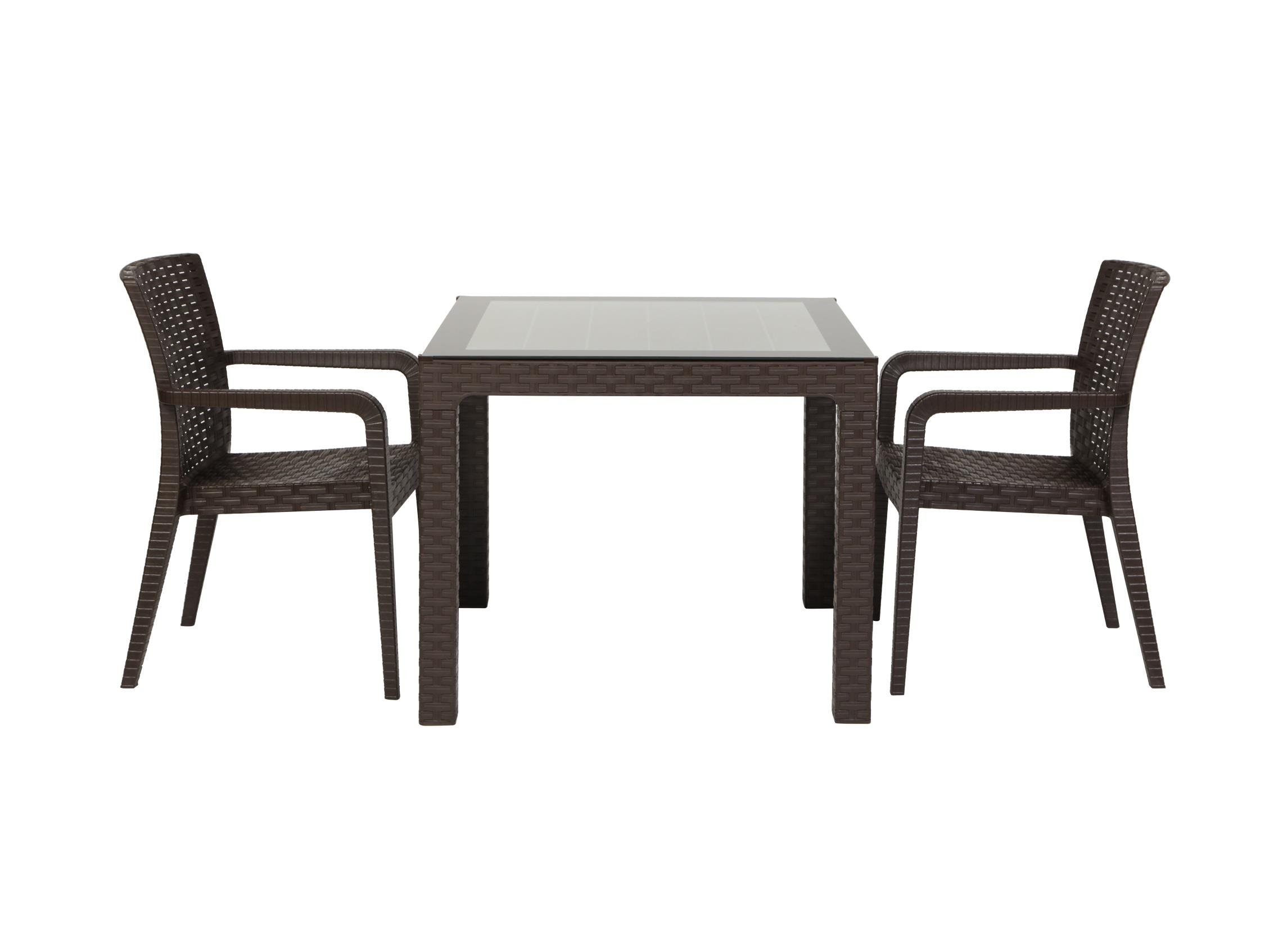 Arizona Rainbow Camlı Kahve Masa, 90x90