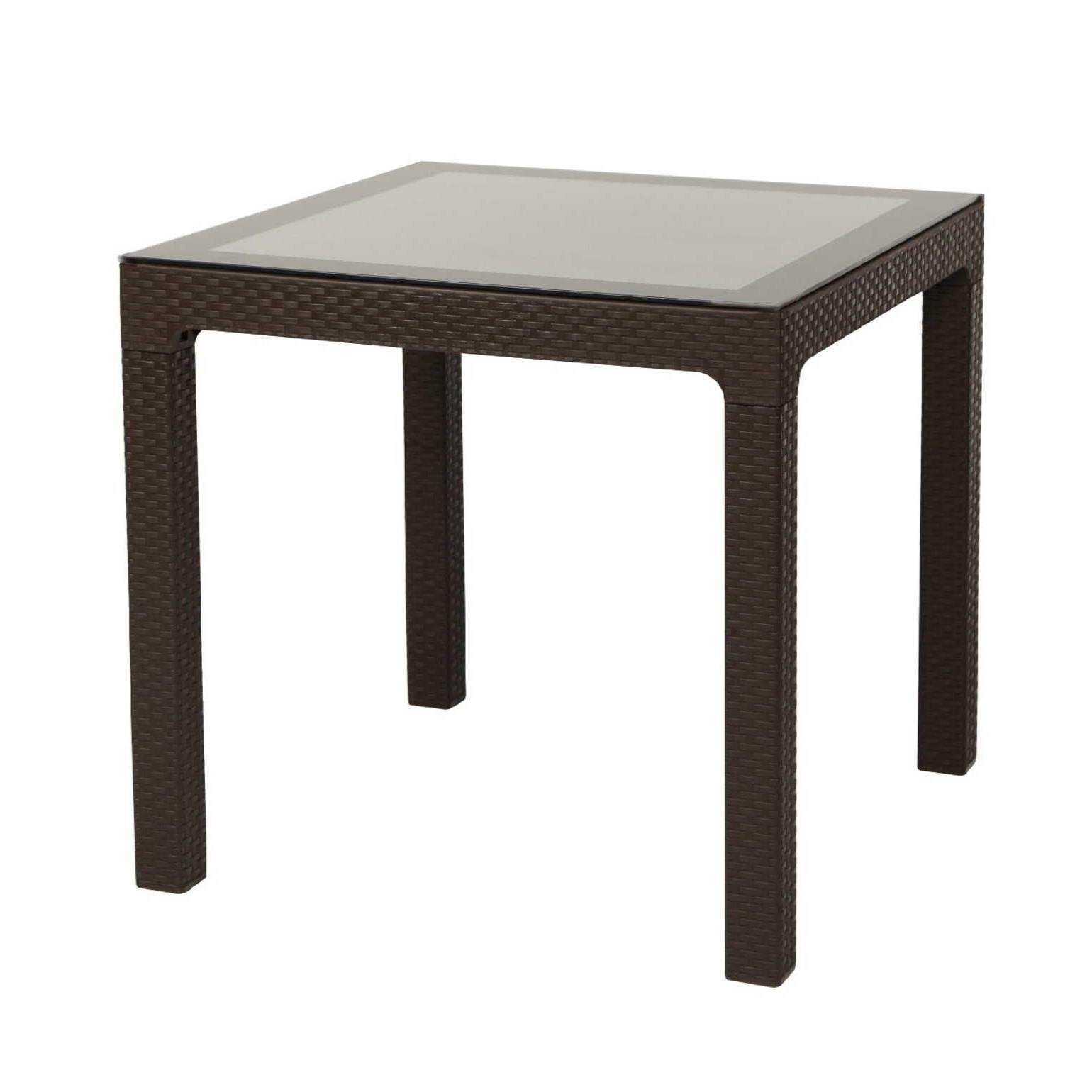 Arizona Rainbow Camlı Kahve Masa, 90x90