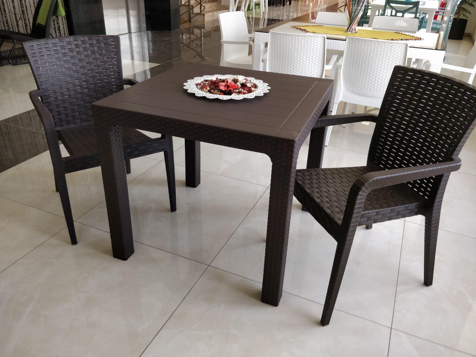 Arizona Starlux Camsız Kahve Masa, 80x80