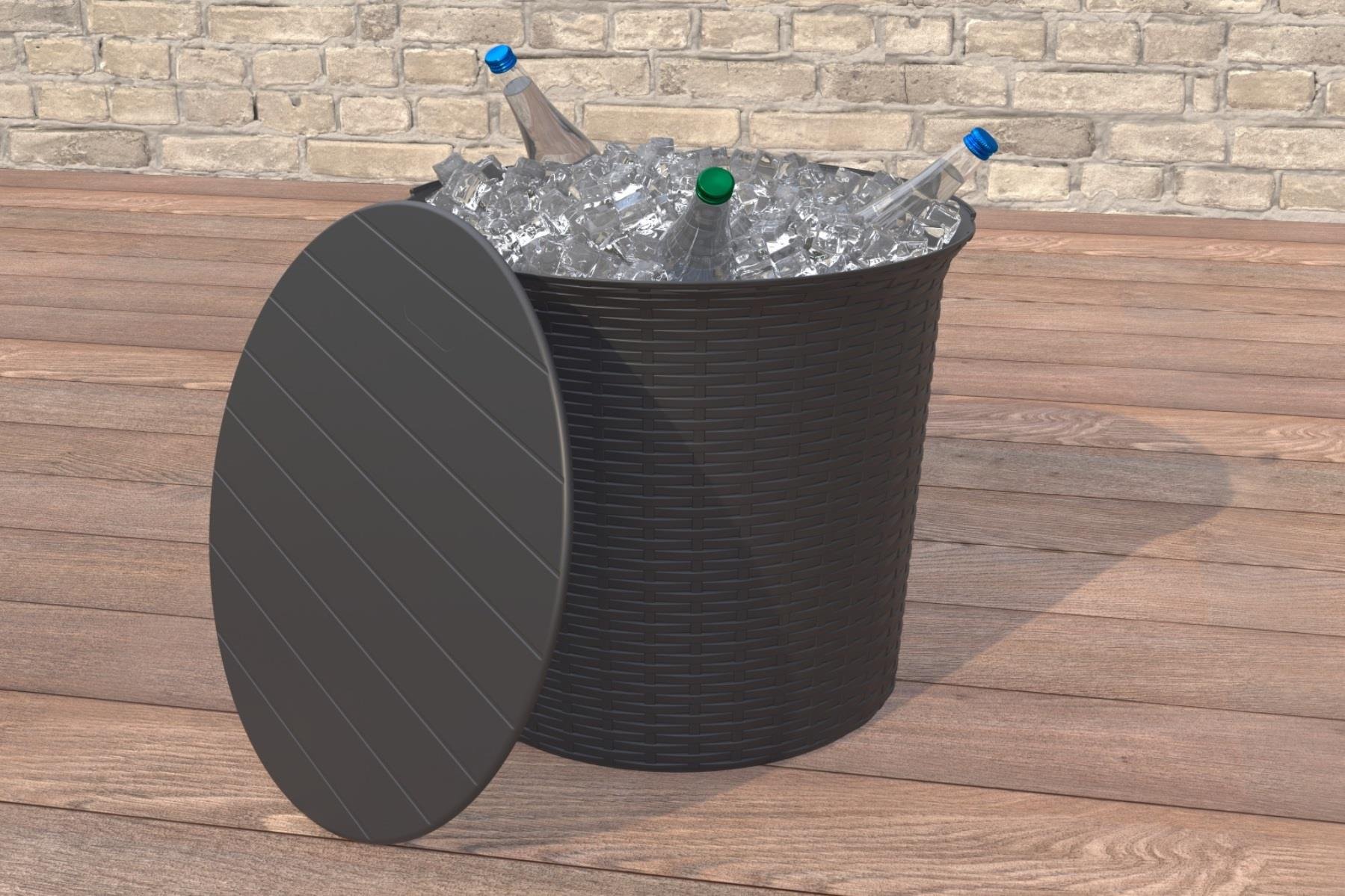 Bistro Rattan Flat Sandıklı Sehpa Antrasit