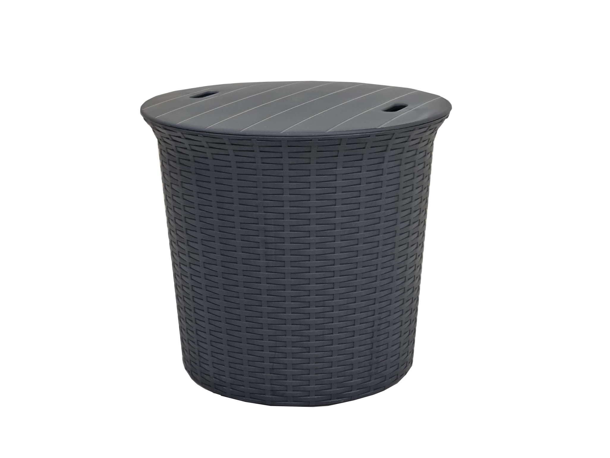 Bistro Rattan Flat Sandıklı Sehpa Antrasit