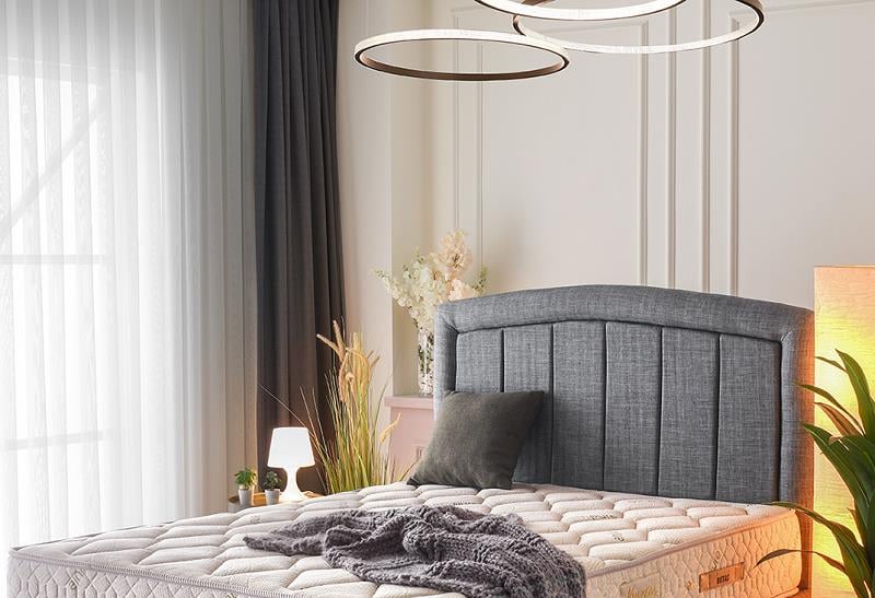 Butaş 160x200 Kuvars Gri Kumaş Başlık