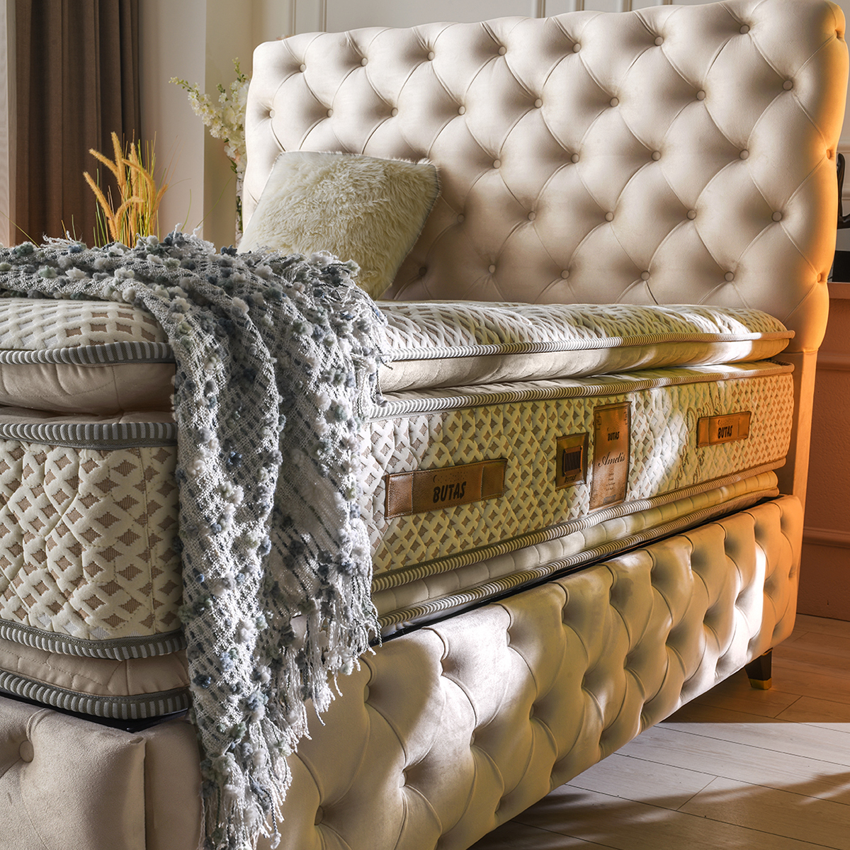 Butaş Ametis 160x200 İki Buçuk Kişilik Herkül Yay Çift Pedli Şilte