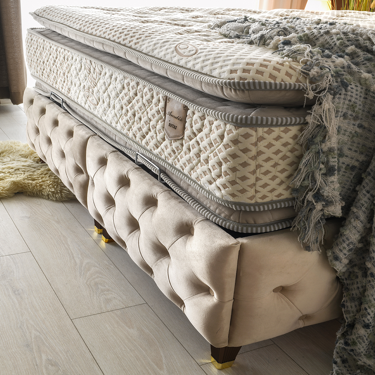 Butaş Ametis 160x200 İki Buçuk Kişilik Herkül Yay Çift Pedli Şilte