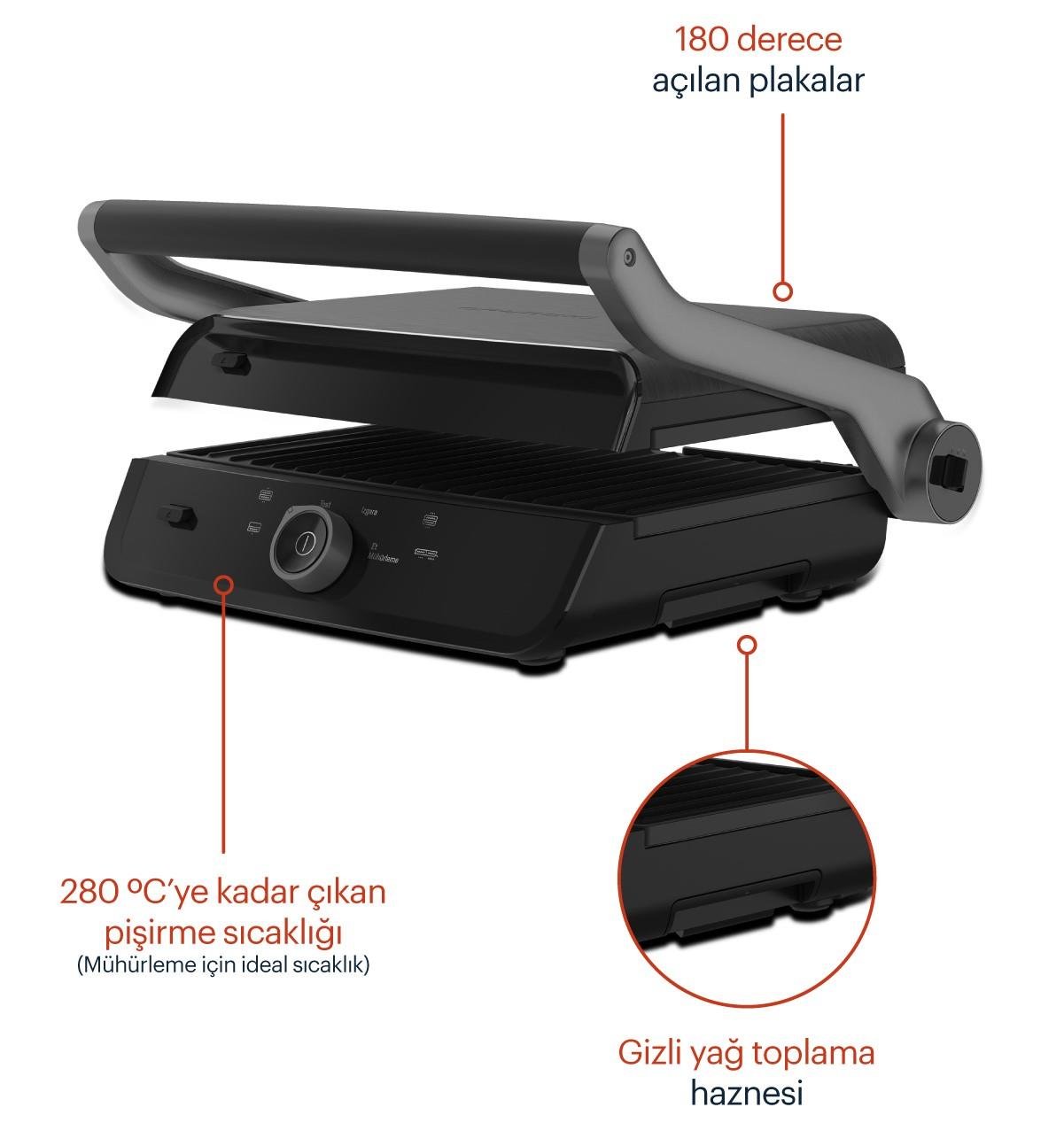 CG 8040 Grundig Dark Inox Tost Makinesi
