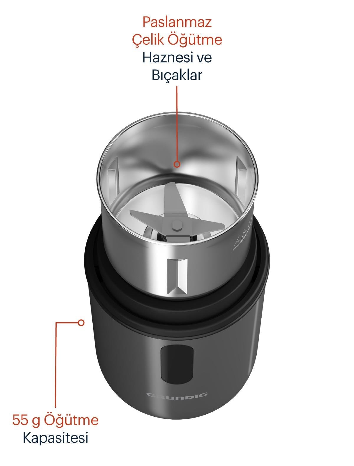 CM 7460 Grundig Dark Inox Kahve Öğütücü