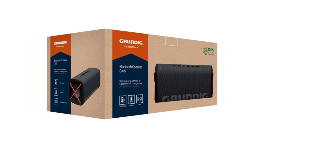 GBT Club Black Grundig Bluetooth Hoparlör