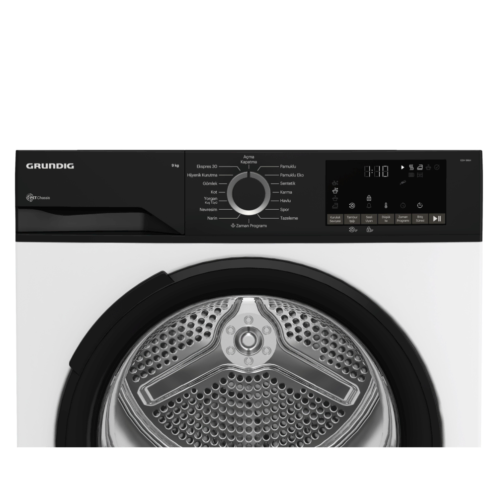 GDH 9664 Grundig 9 Kg Isı Pompalı Beyaz Kurutma Makinesi