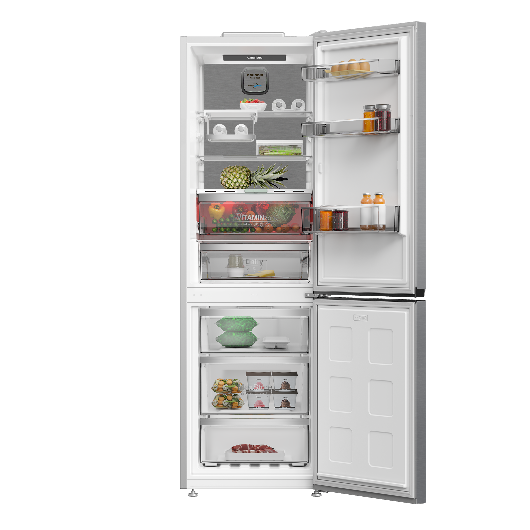 GKPN 66840 LXPW Grundig No Frost Net 316Lt. Inox HomeWhiz (WiFi) Buzdolabı