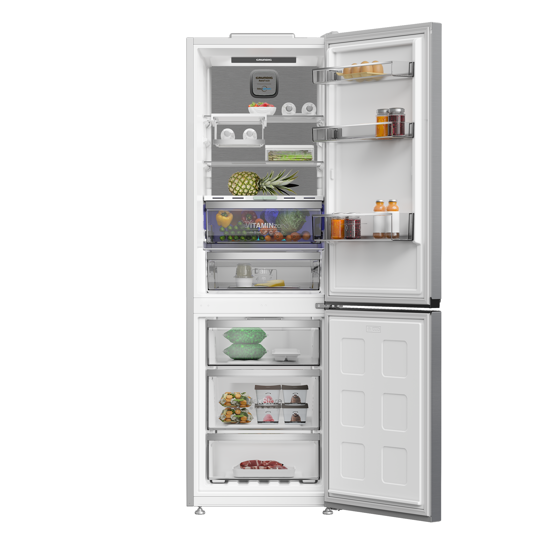 GKPN 66840 LXPW Grundig No Frost Net 316Lt. Inox HomeWhiz (WiFi) Buzdolabı