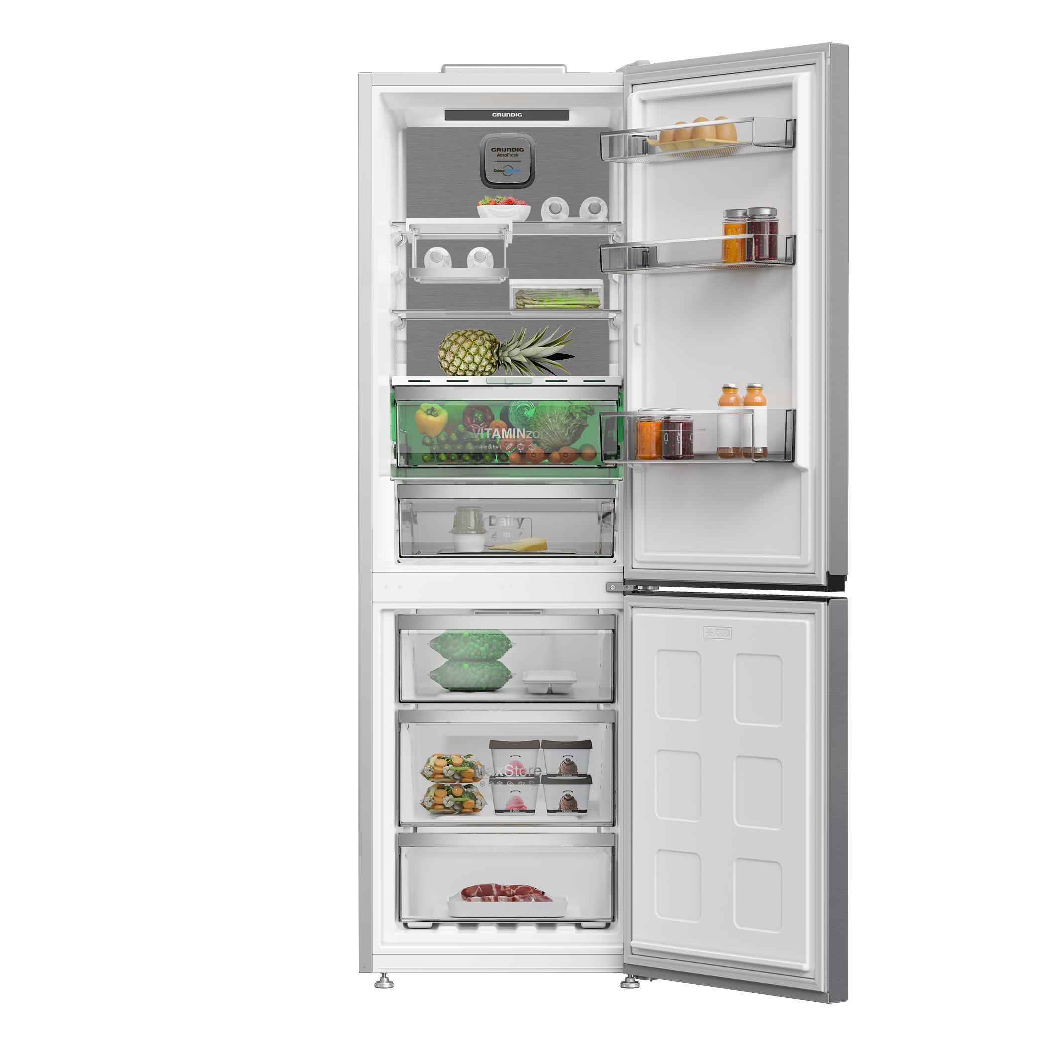 GKPN 66840 LXPW Grundig No Frost Net 316Lt. Inox HomeWhiz (WiFi) Buzdolabı