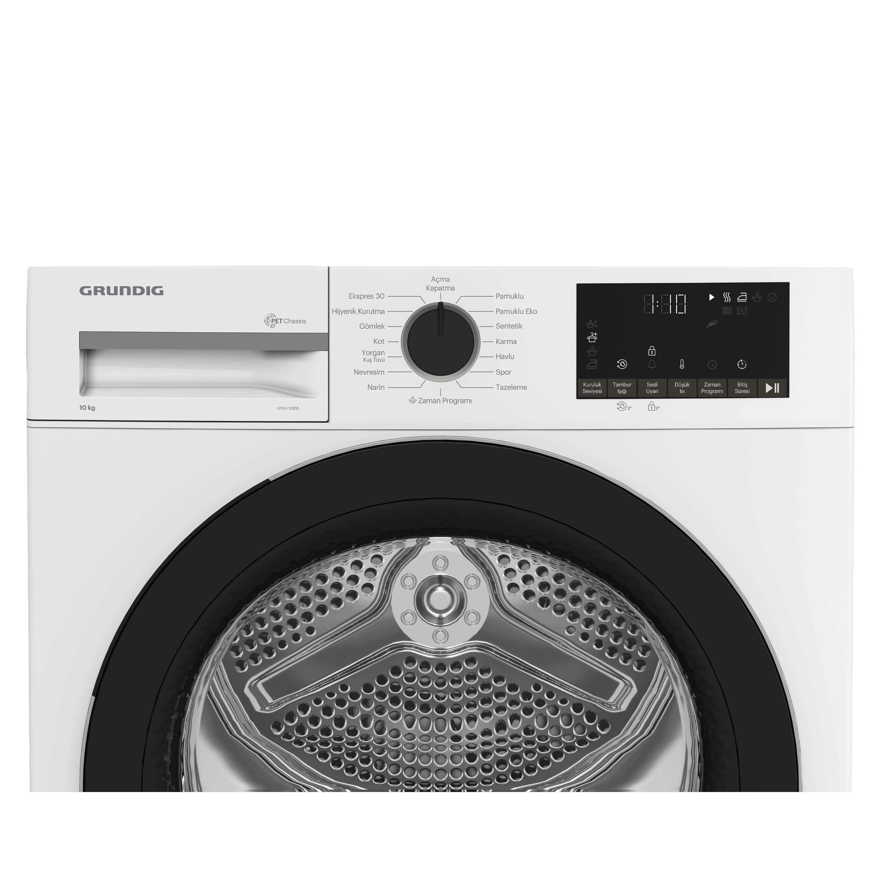 GPDH 10855 Grundig 10 Kg Isı Pompalı Beyaz Kurutma Makinesi