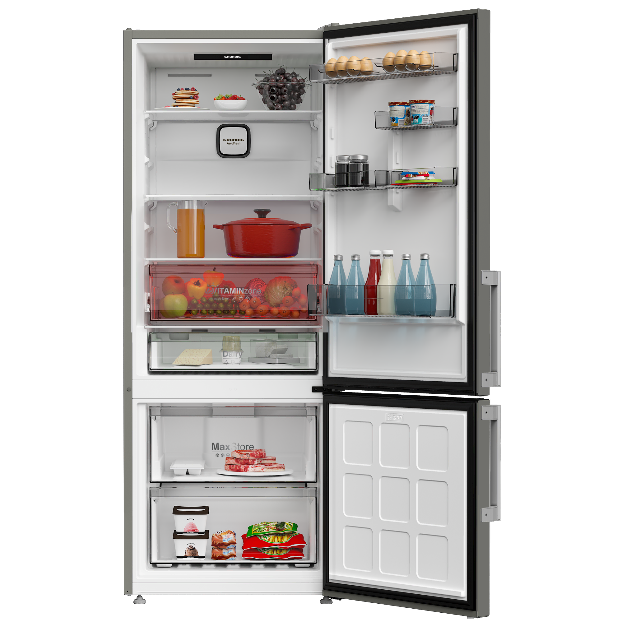 GPKND 477 MG Grundig Duo No Frost Net 477Lt. Manhattan Gray Buzdolabı