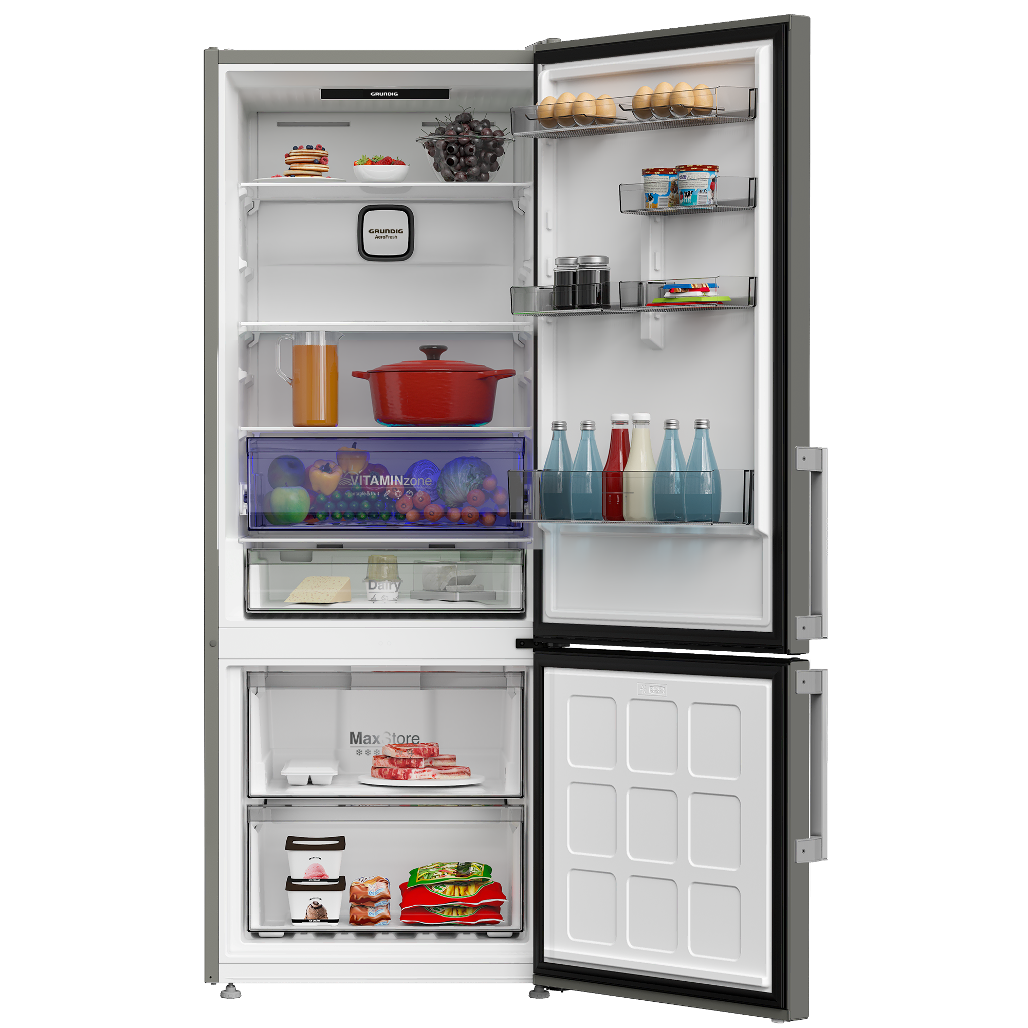 GPKND 477 MG Grundig Duo No Frost Net 477Lt. Manhattan Gray Buzdolabı