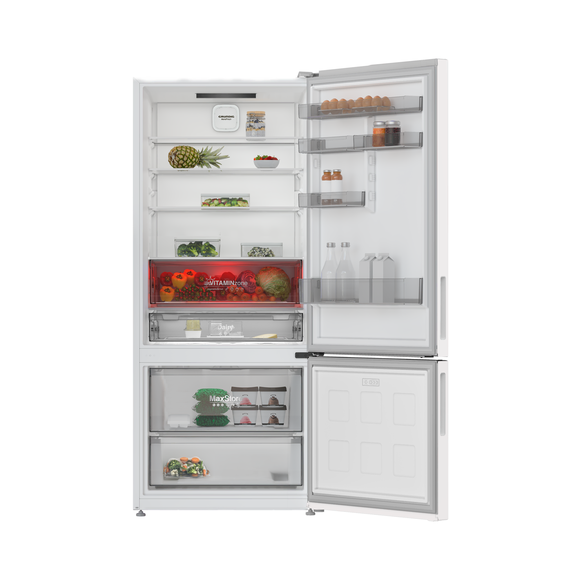 GPKND 553 Grundig AeroFresh Duo No Frost Net 553Lt. Beyaz Buzdolabı