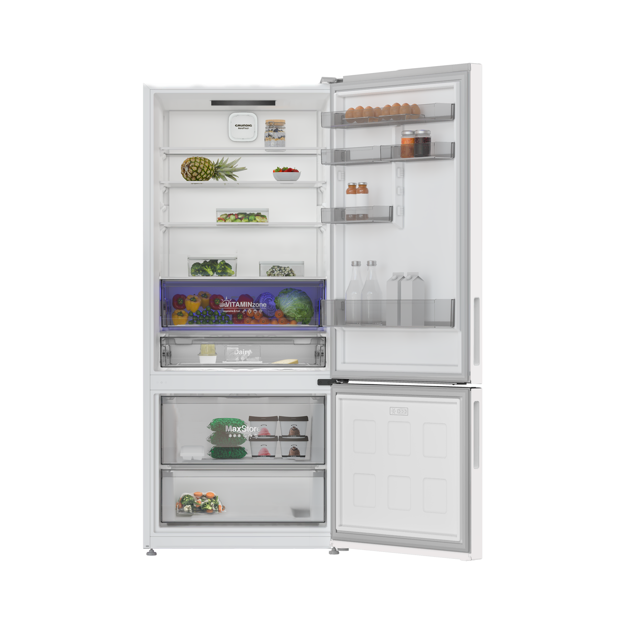 GPKND 553 Grundig AeroFresh Duo No Frost Net 553Lt. Beyaz Buzdolabı