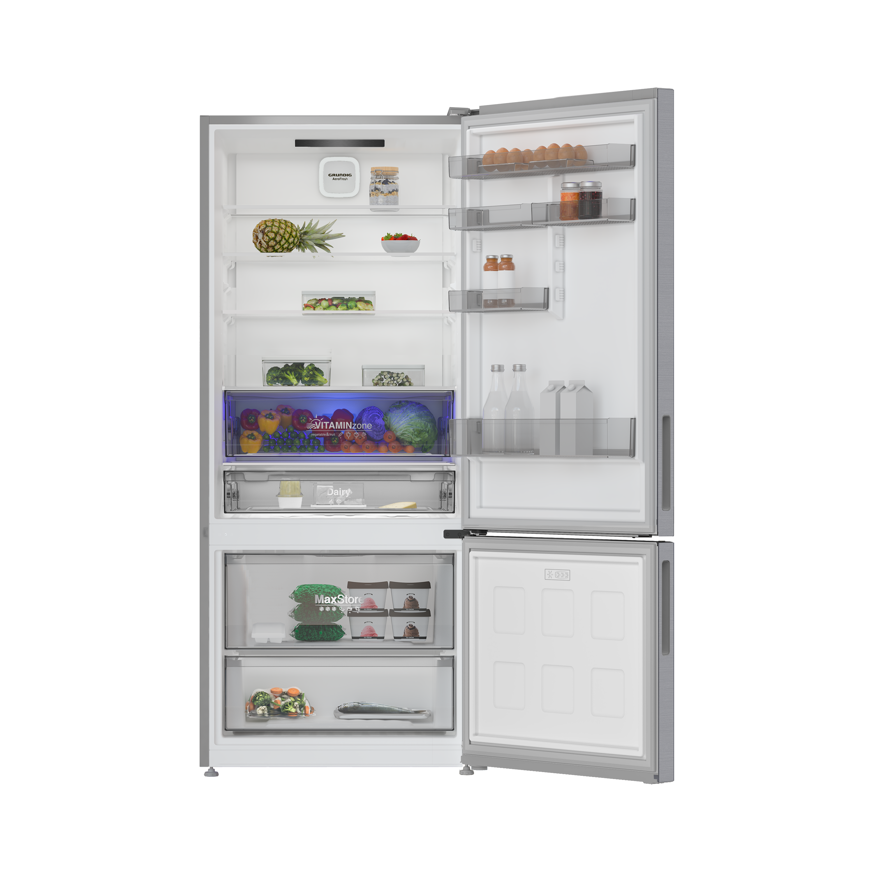 GPKND 553 I Grundig AeroFresh Duo No Frost Net 551Lt. Inox Buzdolabı