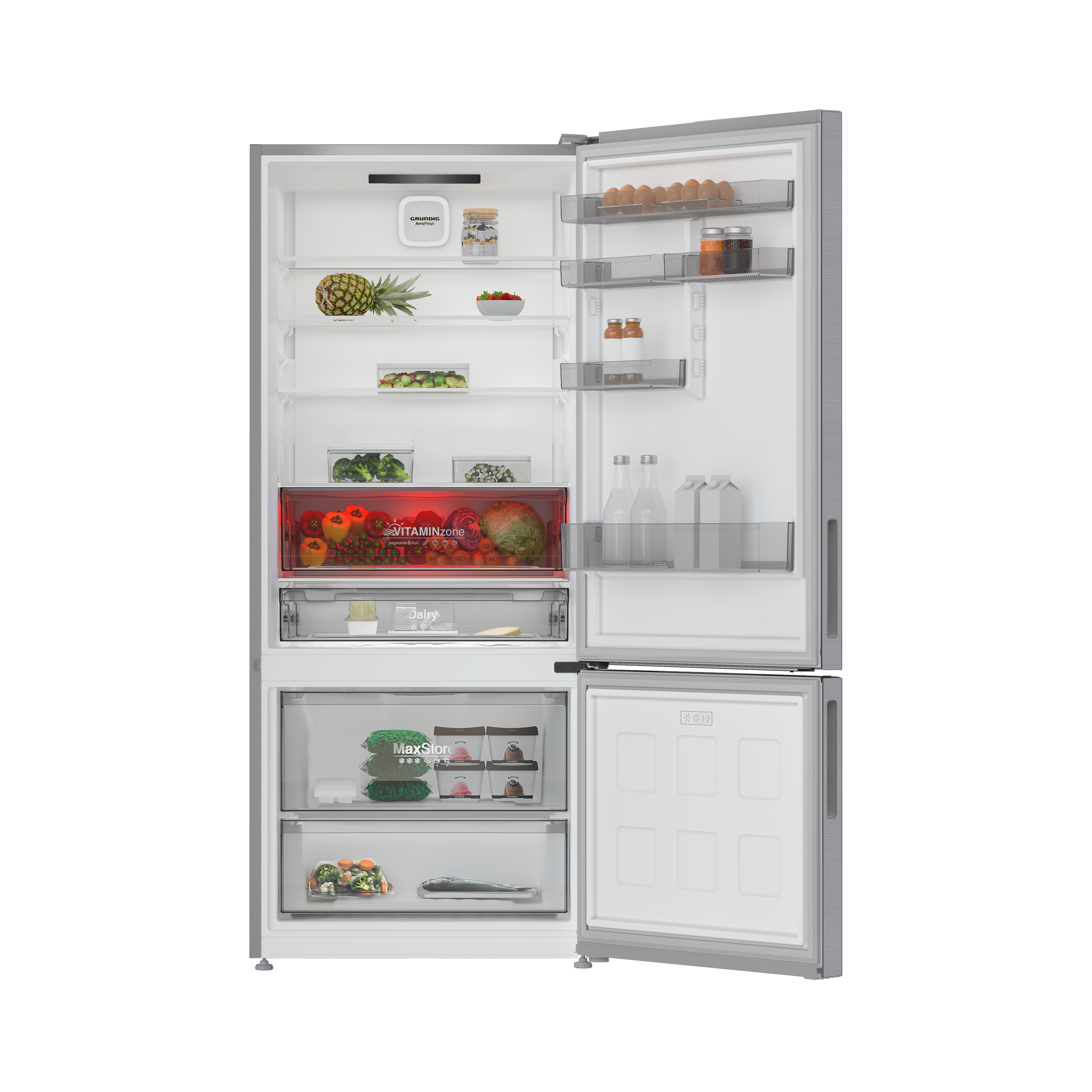 GPKND 553 I Grundig AeroFresh Duo No Frost Net 551Lt. Inox Buzdolabı