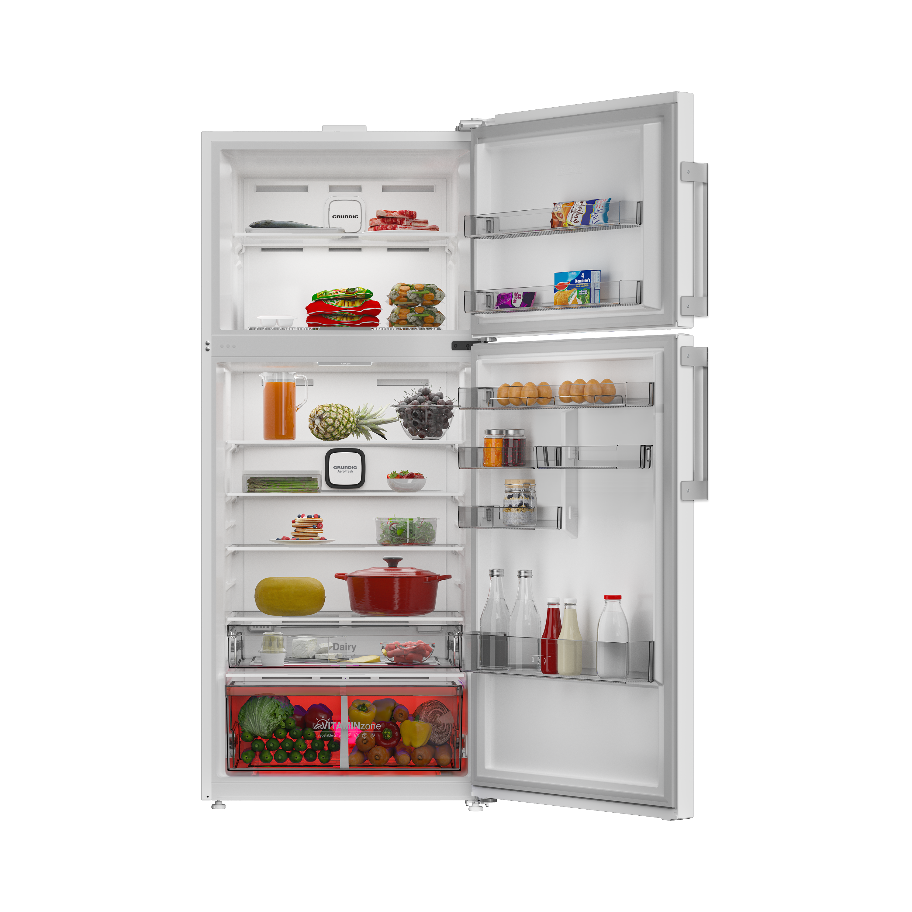 GPRND 557 Grundig VitamineZone Net 557Lt. AeroFresh Beyaz Buzdolabı