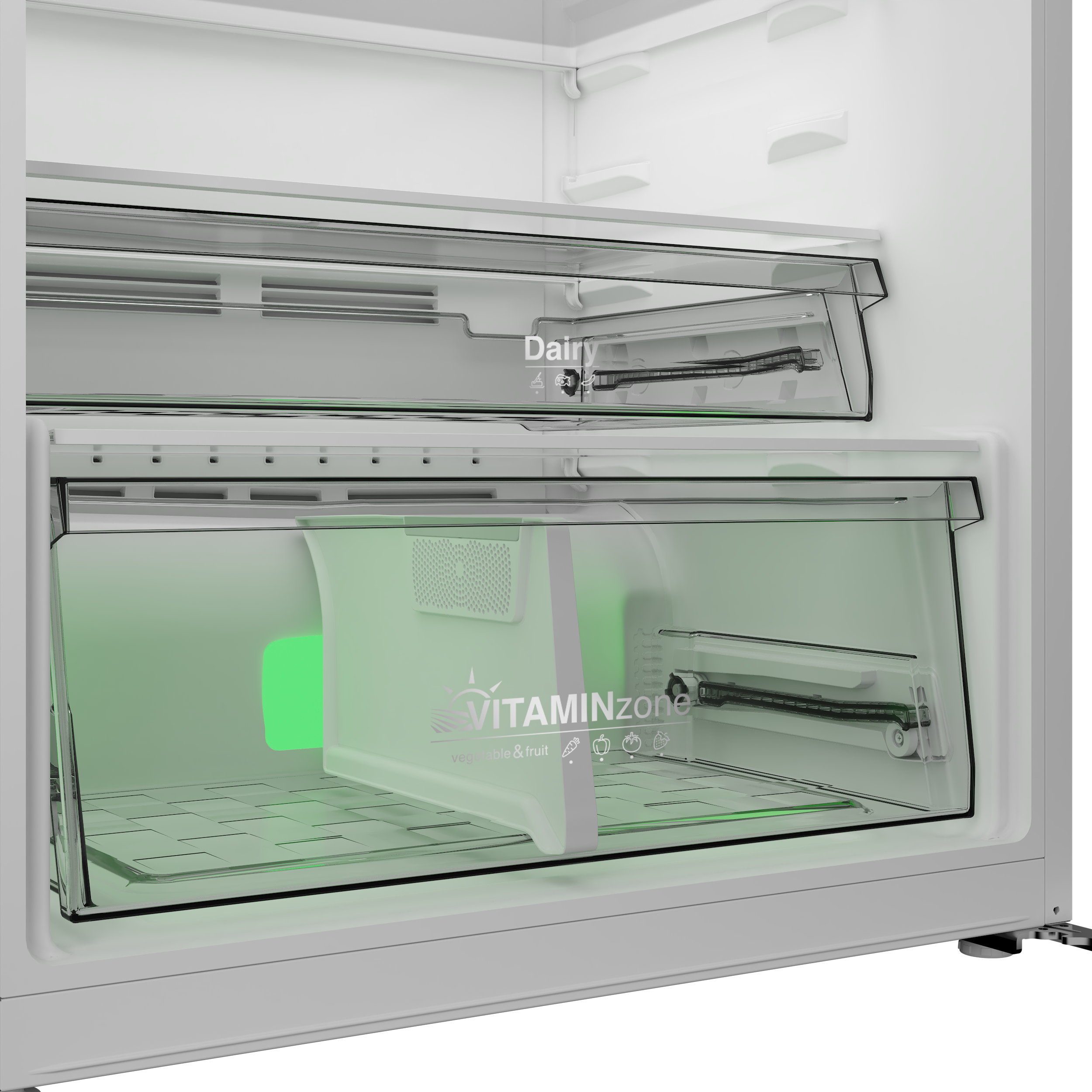 GPRND 558 Grundig VitamineZone Net 557Lt. AeroFresh Beyaz Buzdolabı