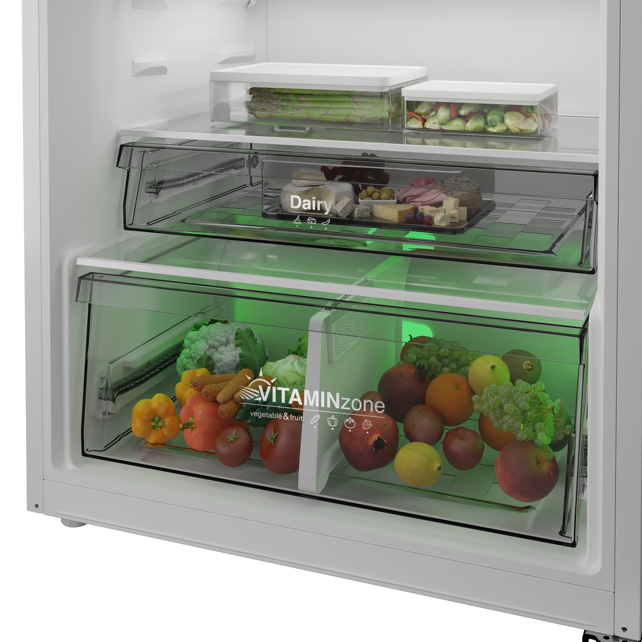 GPRND 558 Grundig VitamineZone Net 557Lt. AeroFresh Beyaz Buzdolabı