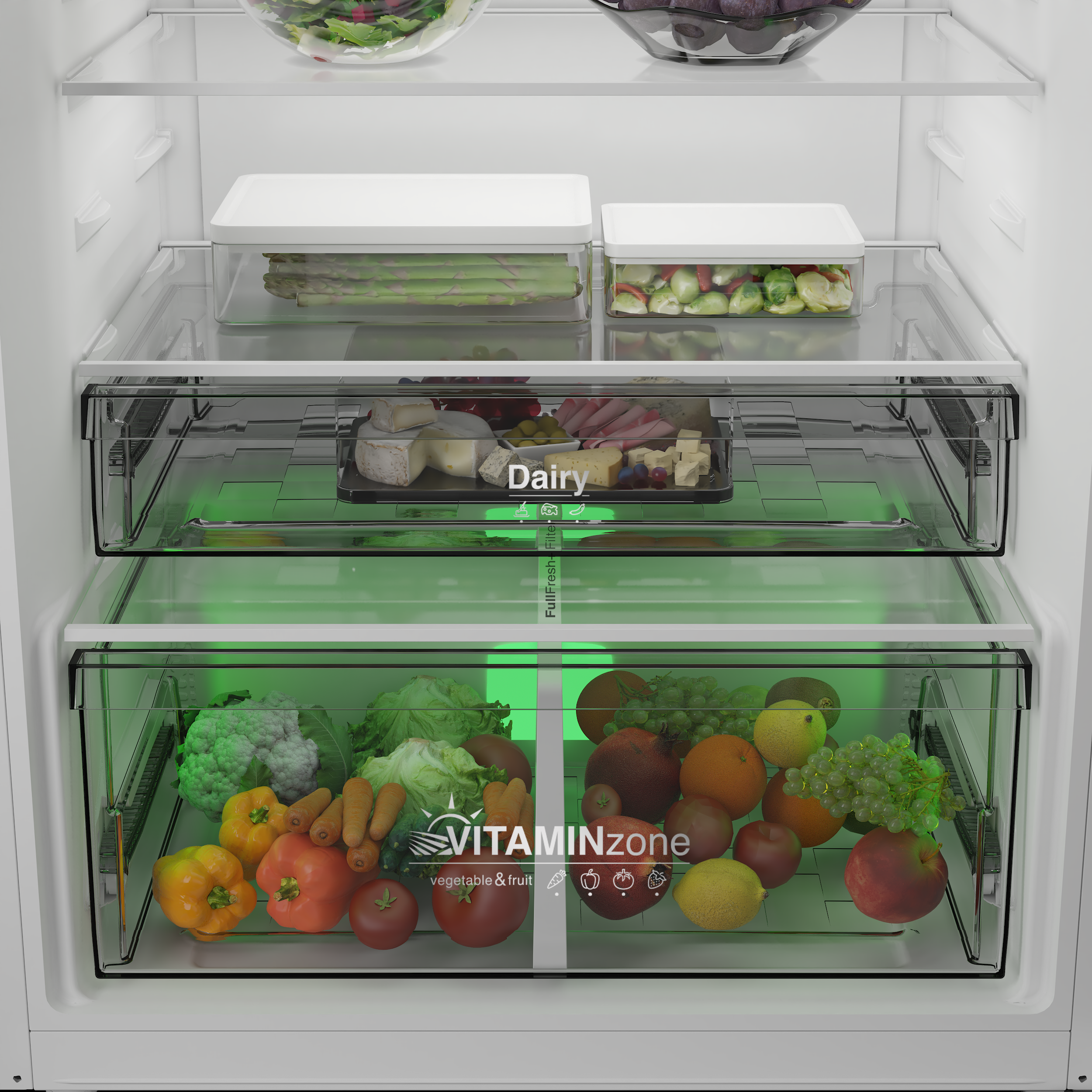 GPRND 558 Grundig VitamineZone Net 557Lt. AeroFresh Beyaz Buzdolabı