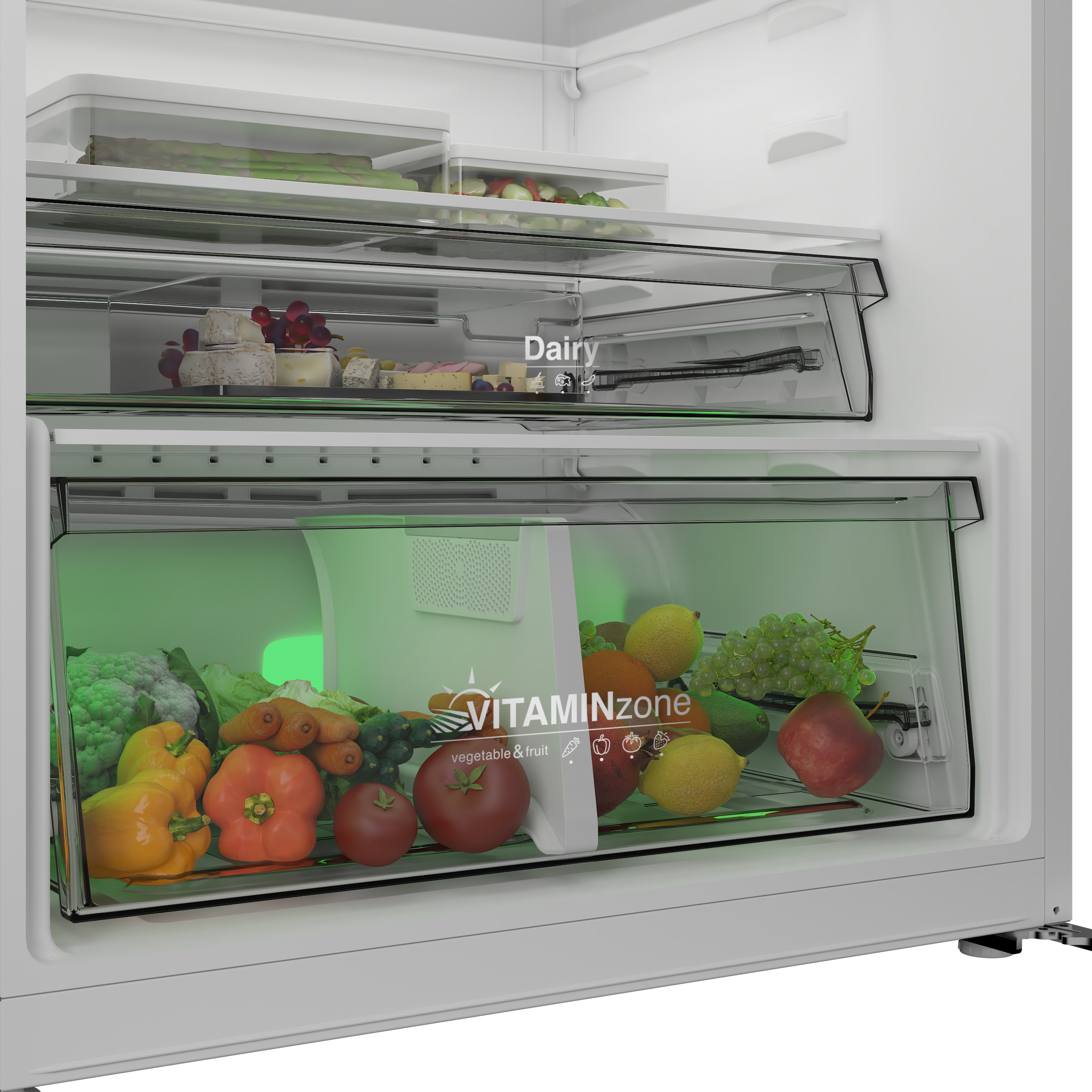 GPRND 558 Grundig VitamineZone Net 557Lt. AeroFresh Beyaz Buzdolabı